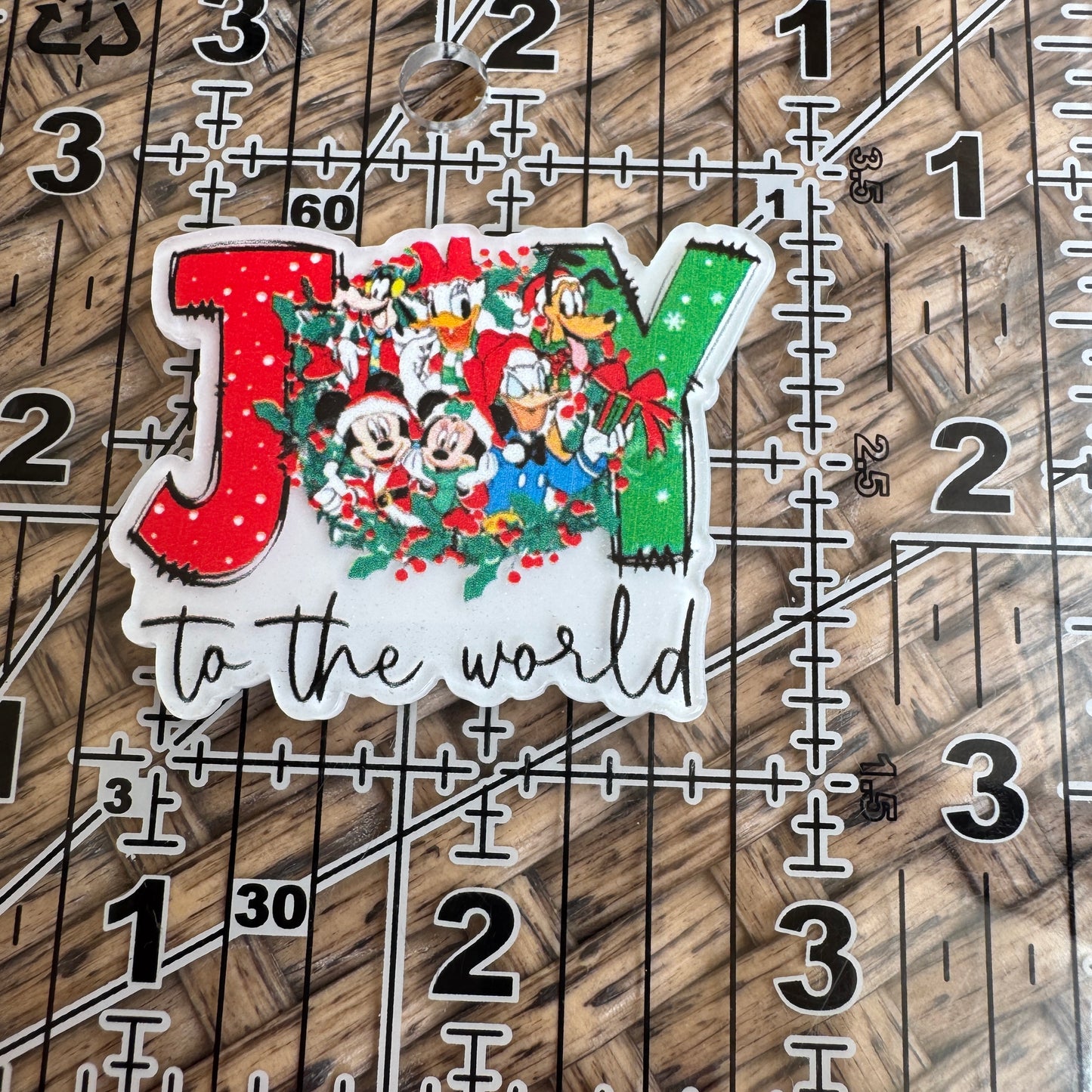 Mickey Joy to the World, Christmas, Flatback, Planar, Cabochon, Single Pc