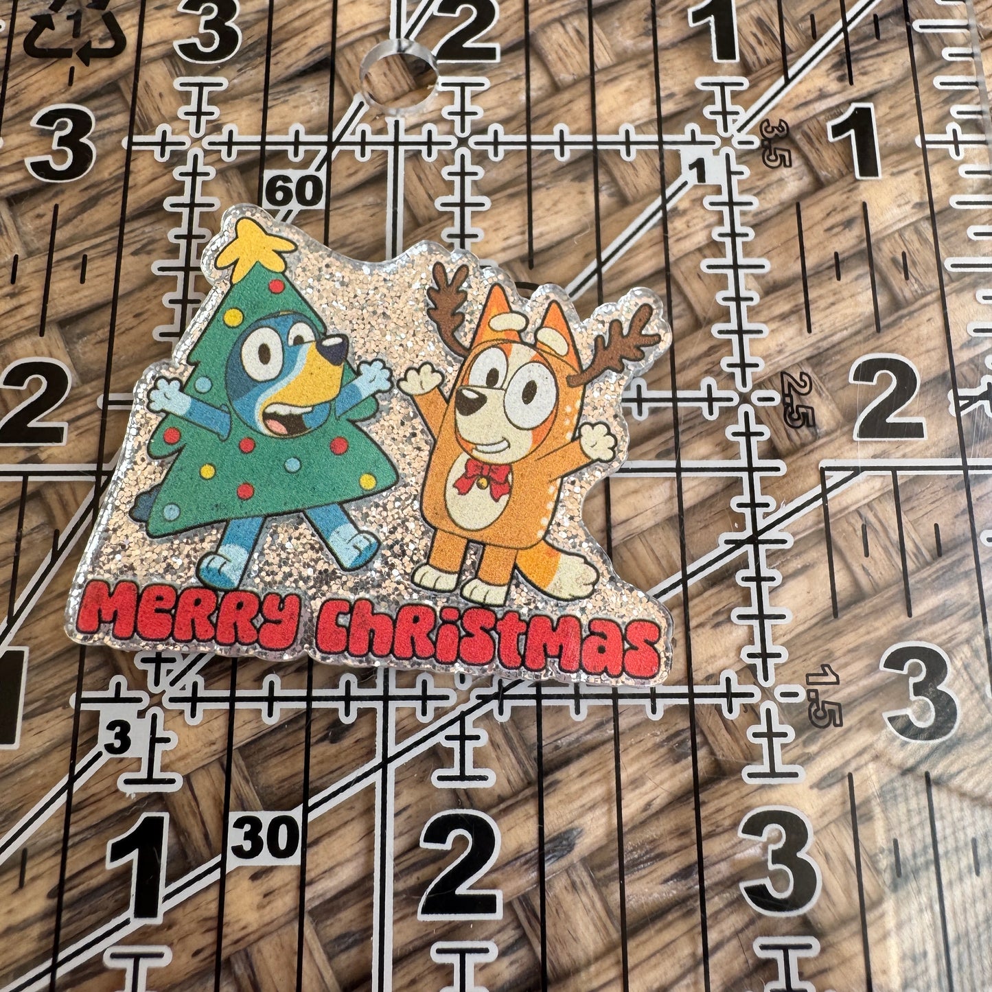 Merry Christmas Bluey, Christmas, Flatback, Planar, Cabochon, Single Pc