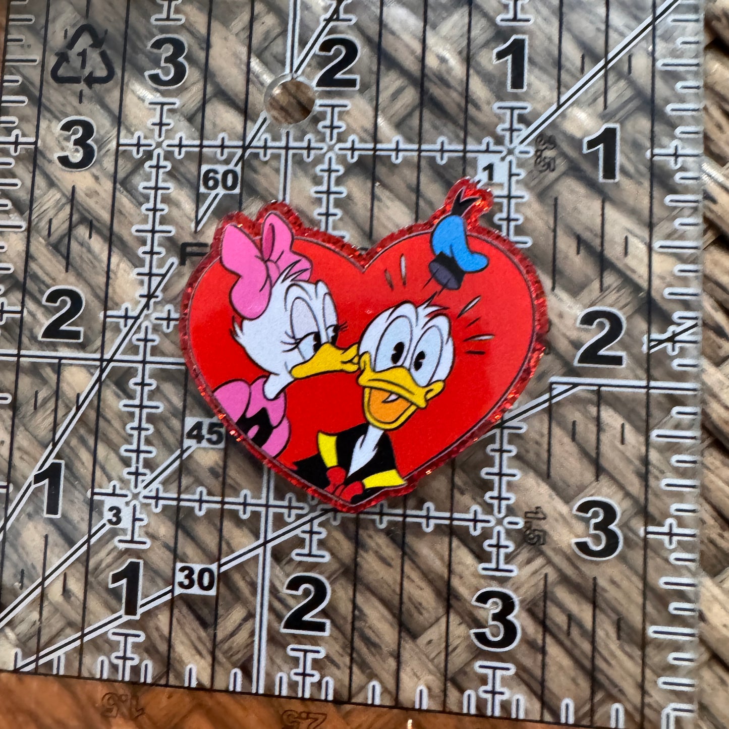 Donald and Daisy Duck Flatback, Planar, Cabochon, Single Pc