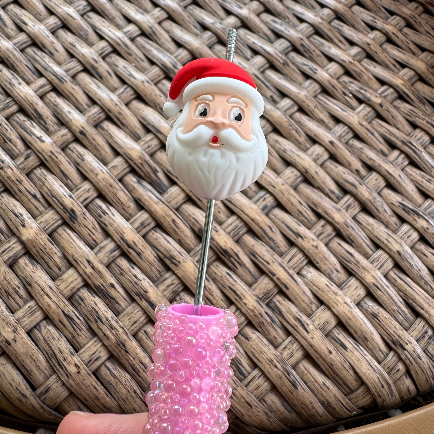 Silicone Flocal Bead Santa Head 3D