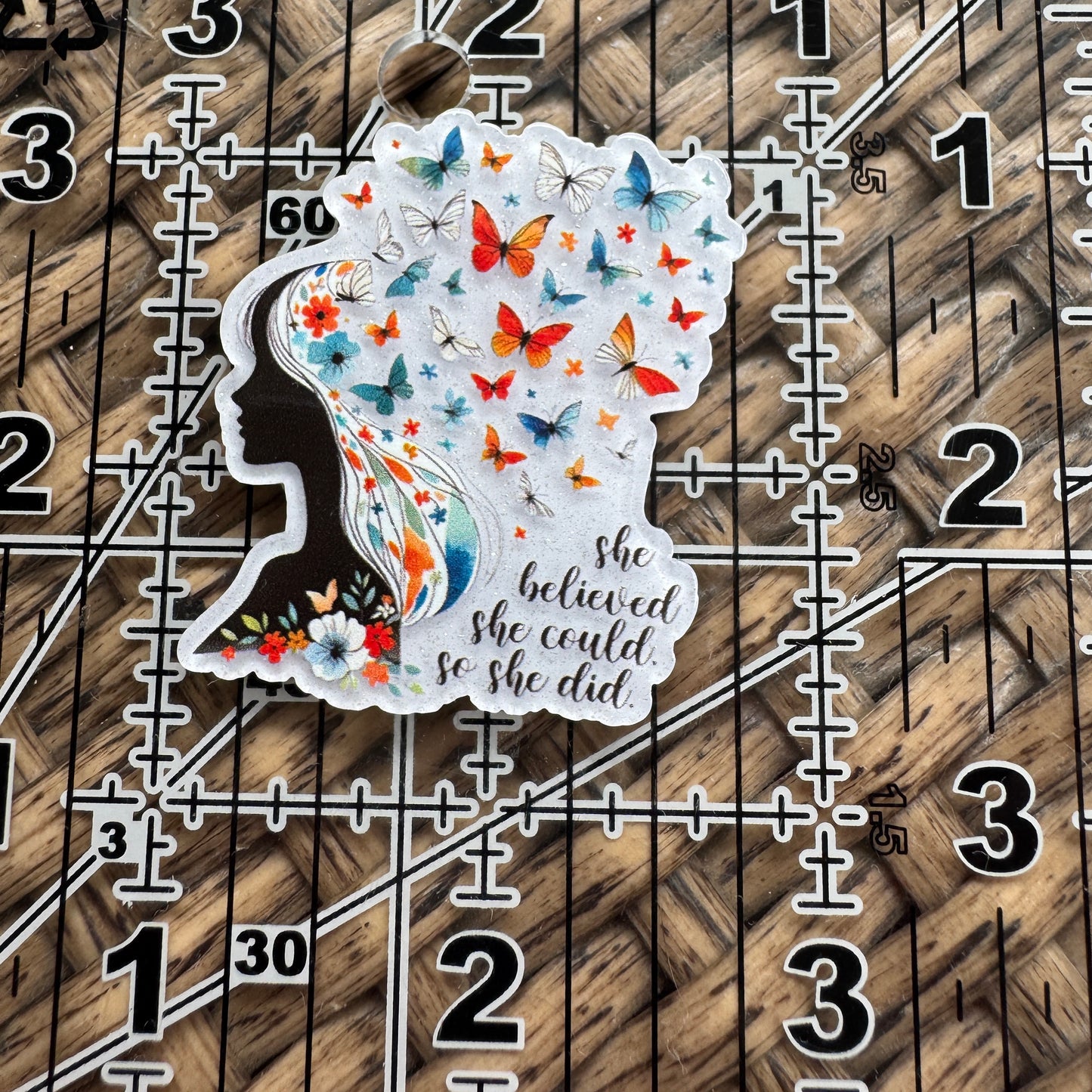 Acrylic Fatback, Planar, Cabochon, Craft Supply - She Believed She could