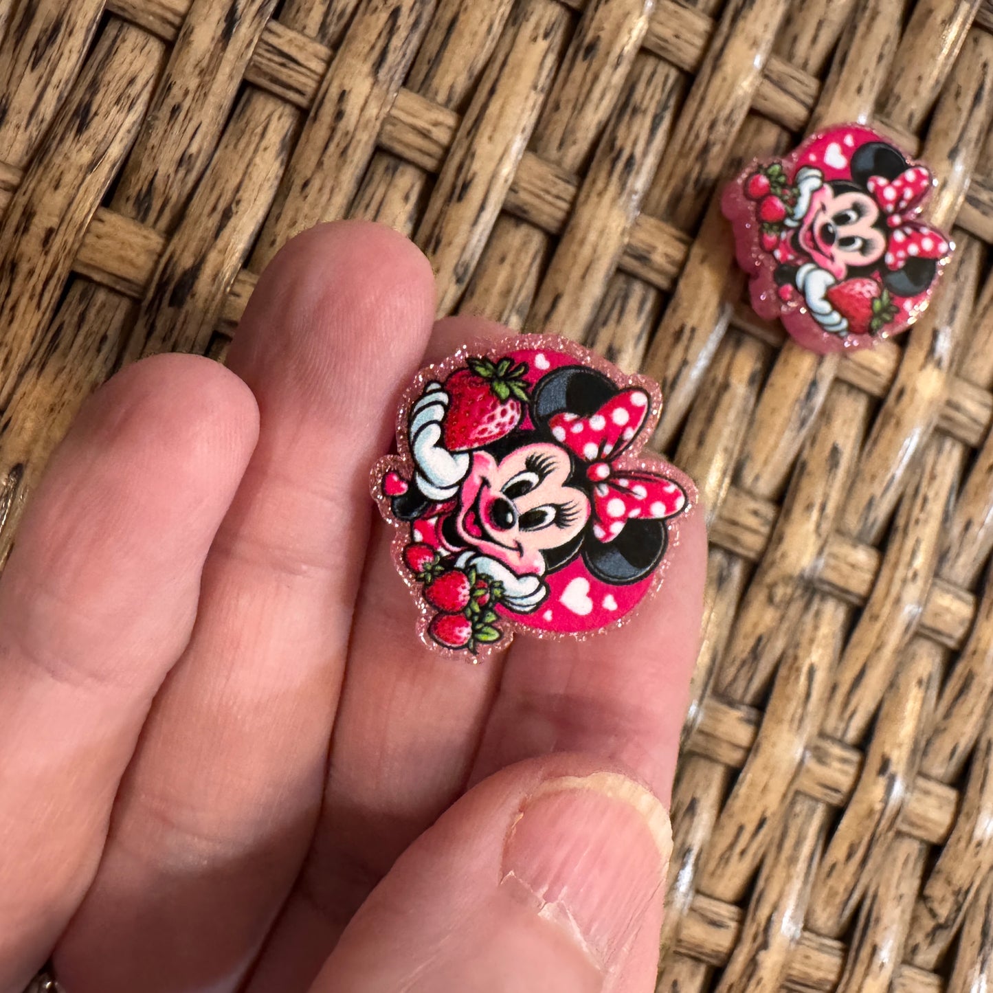 Small Acrylic Focal Bead Set of Two – Double-Sided Image Charms for Beadable Pens, Badge Reels, Keychains, Jewelry, Junk Cases