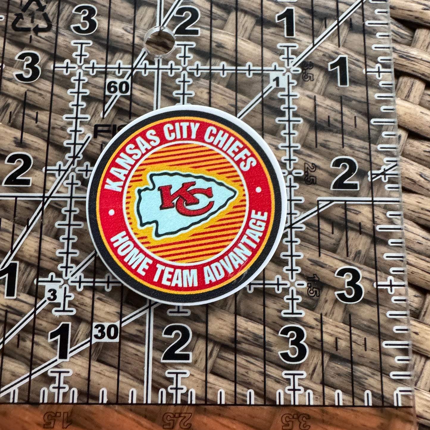 Acrylic Flatback, Planar, Cabochon, Single Pc - KC Chiefs football no glitter