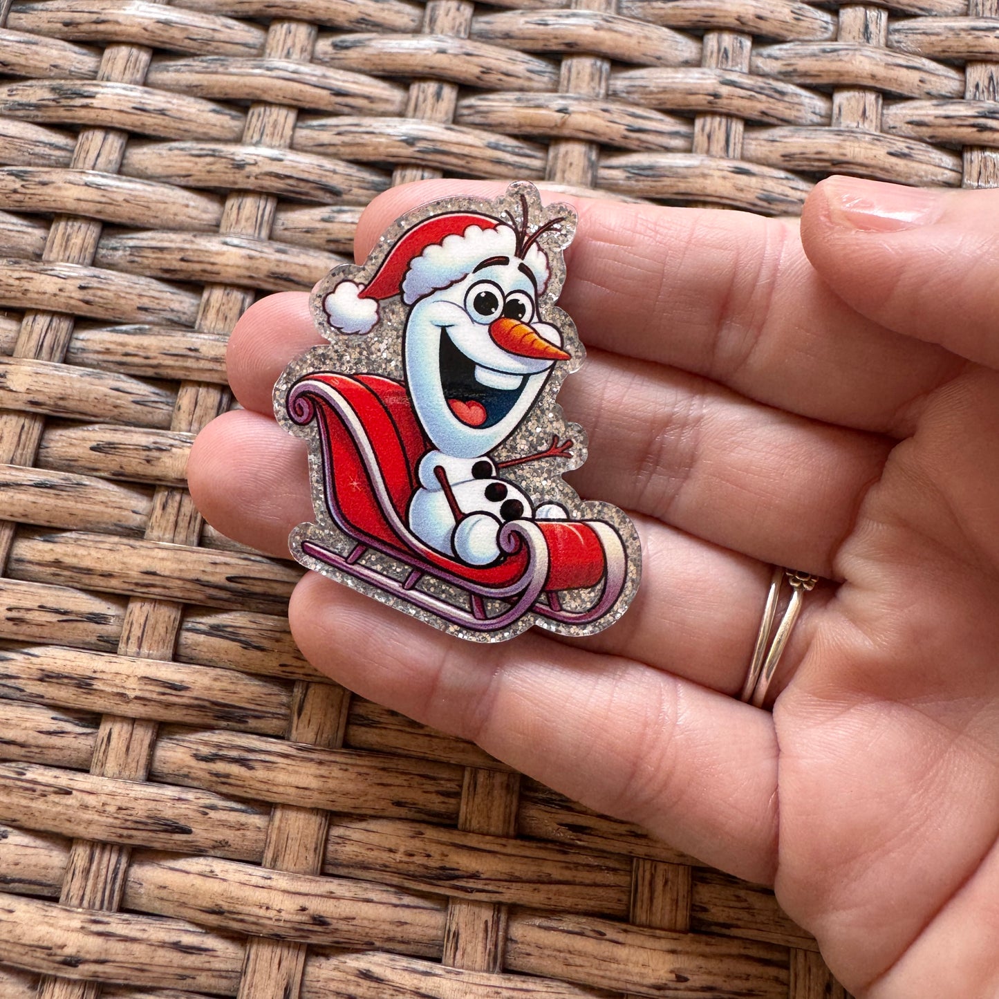 Acrylic Flatback, Planar, Cabochon, Single Pc - Christmas Olaf