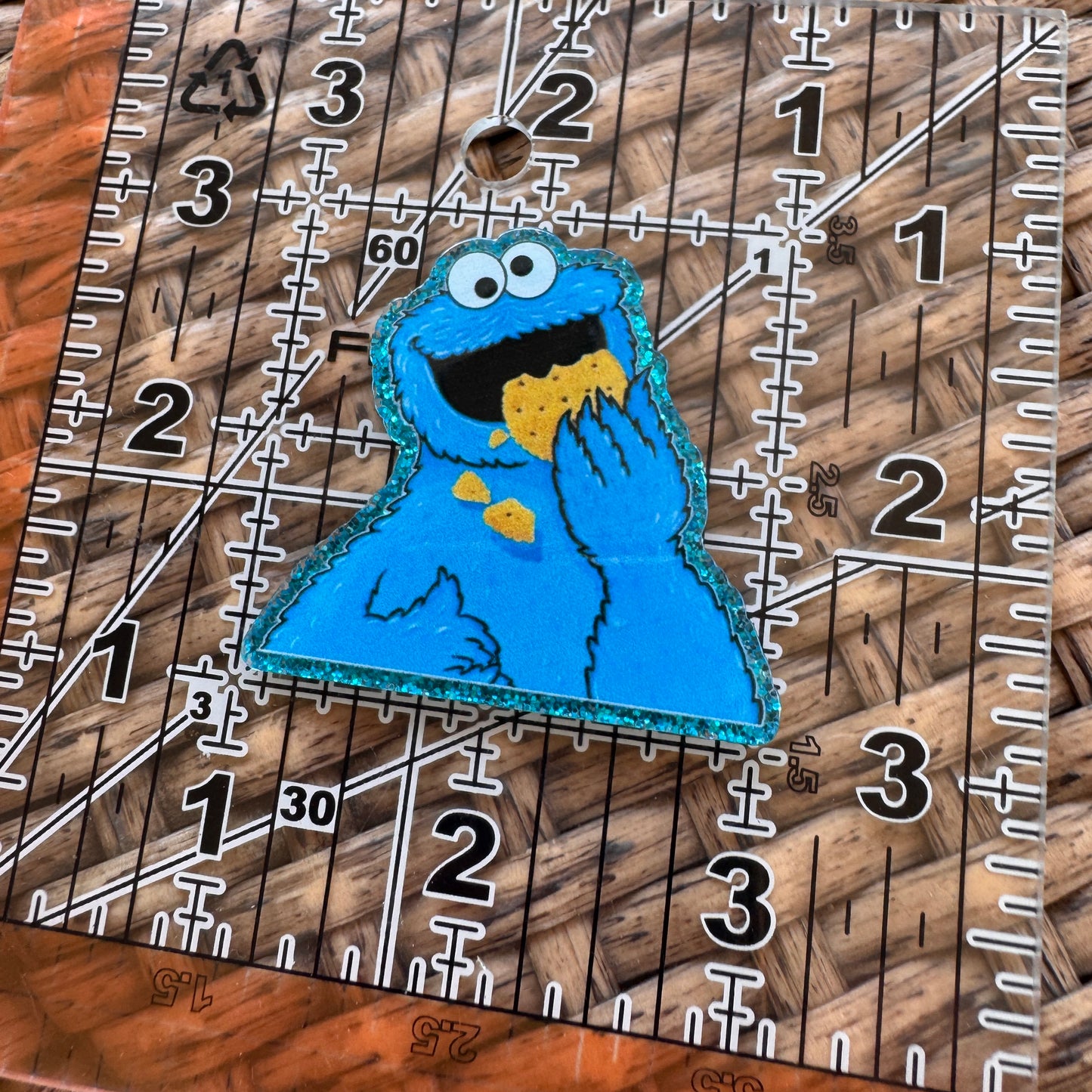 Acrylic Flatback, Planar, Cabochon, Single Pc - Cookie Monster