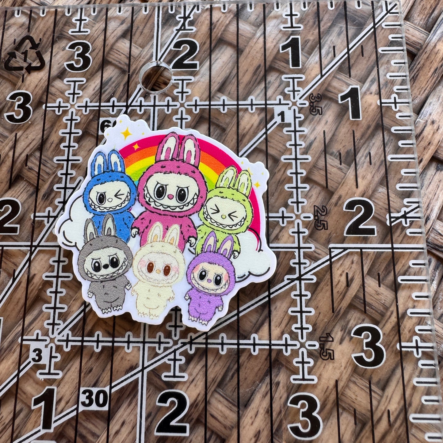 Acrylic Flatback, Planar, Cabochon, Single Pc. - Pink Labu Friends macaroon