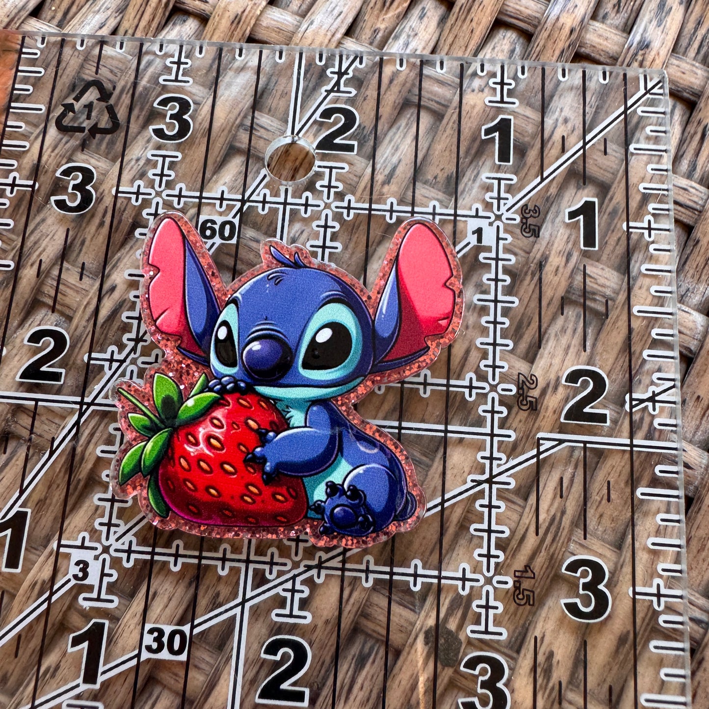 Acrylic Flatback, Planar, Cabochon, Single Pc. - Stitch with Strawberry