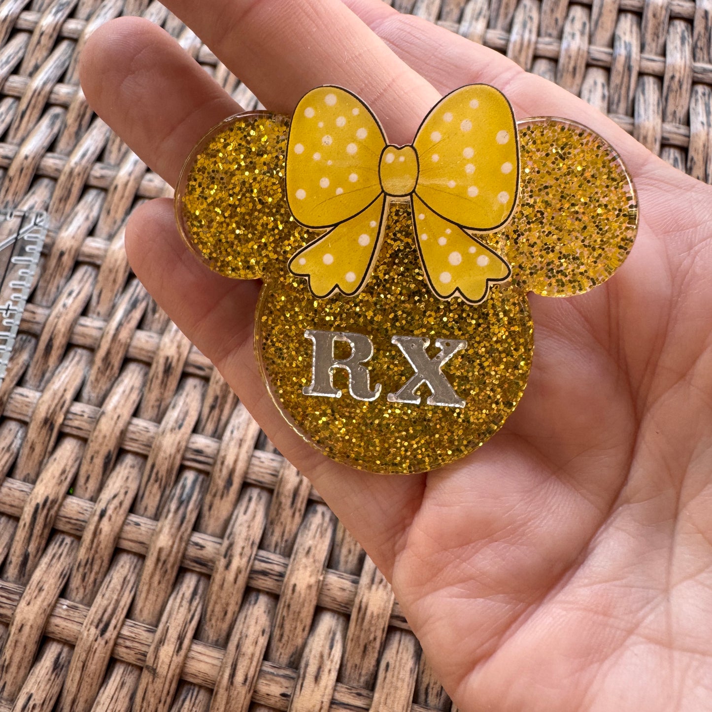 Acrylic Flatback, Planar, Cabochon, Single Pc. - Pharmacy Mickey Head