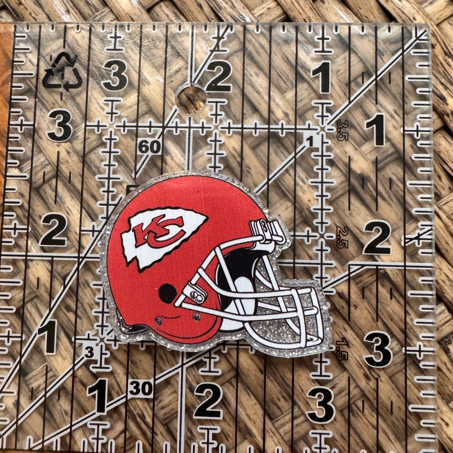 Acrylic Flatback Single Pc. NFL Helmet Chiefs or Raiders