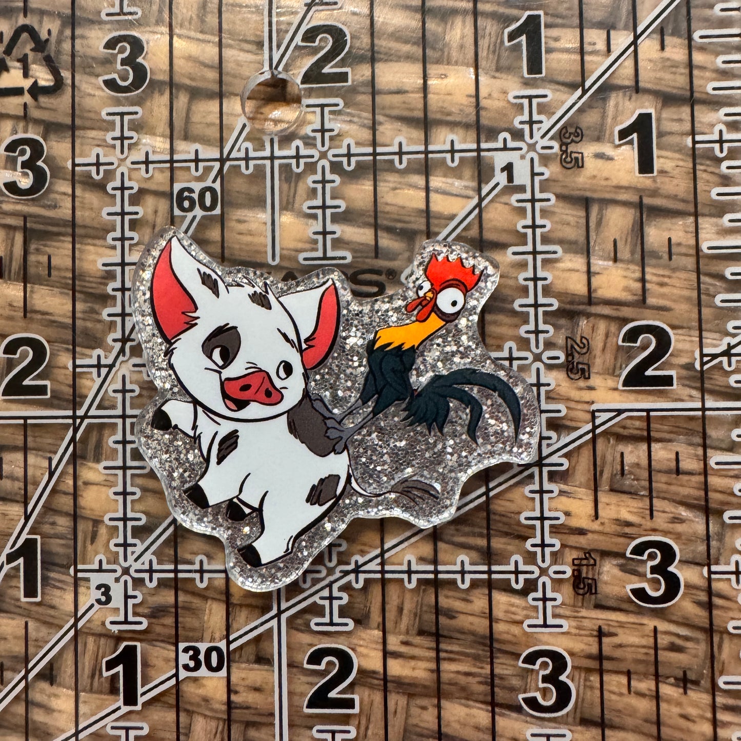 Acrylic Flatback Craft Embellishment Moana and Pua and chicken