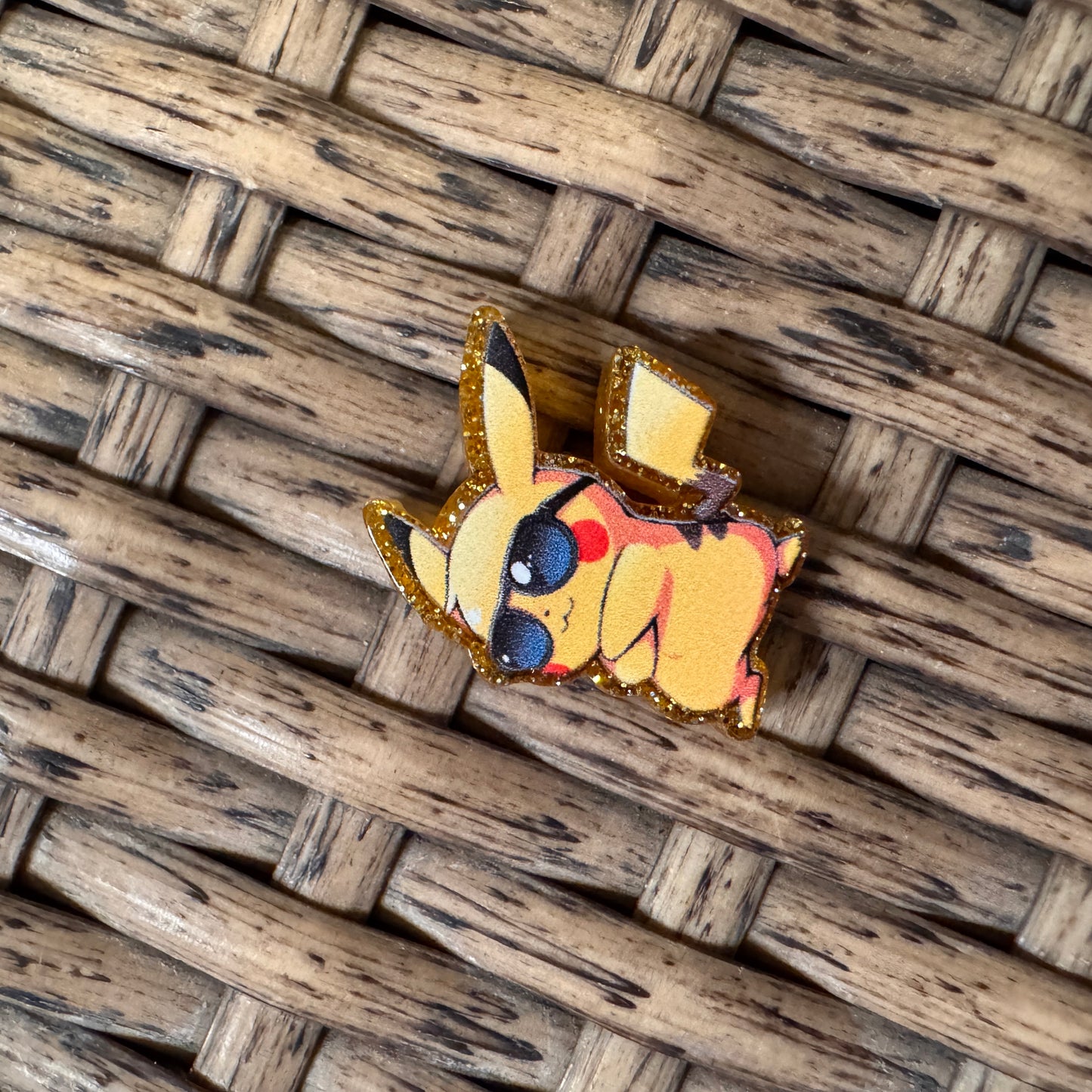 Small Acrylic Focal Bead Set of Two Pokemon– Double-Sided Image Charms for Beadable Pens, Badge Reels, Keychains, Jewelry, Junk Cases