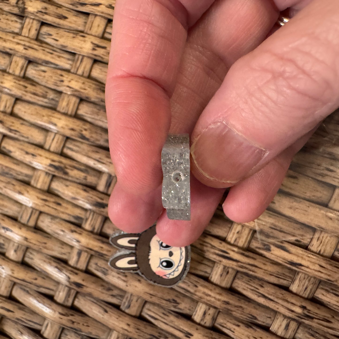 Small Acrylic Focal Bead Set of Two brown bubu head – Double-Sided Image Charms for Beadable Pens, Badge Reels, Keychains, Jewelry, Junk Cases