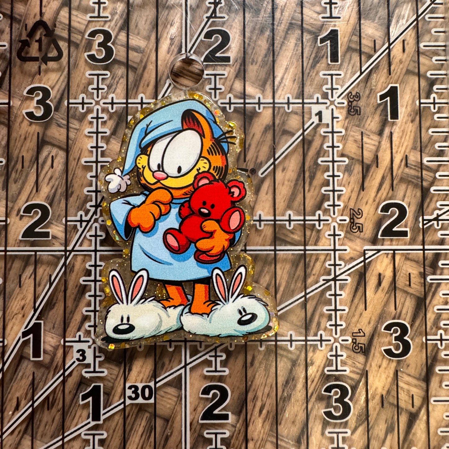 Garfield in Pj's Acrylic Flatback, Planar, Cabochon, Single Pc.