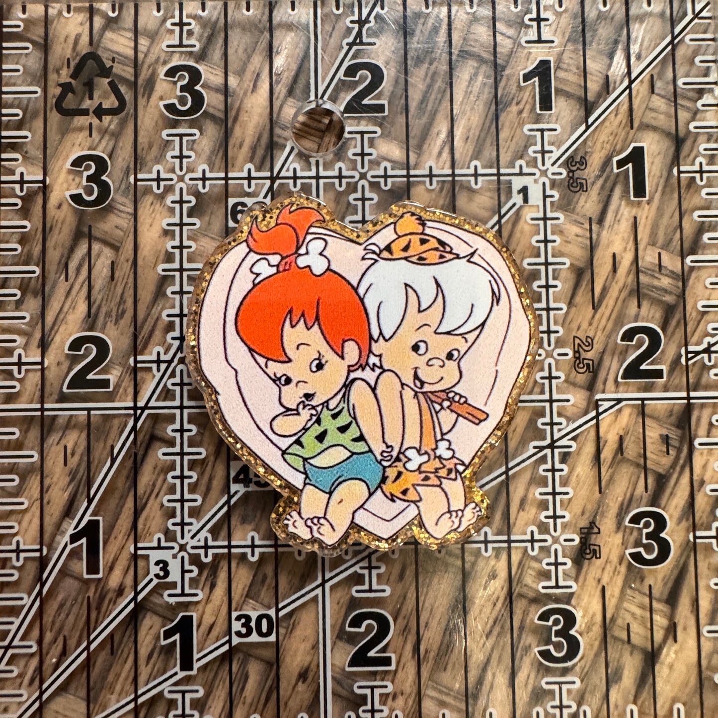 Pebbles and Bambam Flintstones Acrylic Flatback, Planar, Cabochon, Single Pc.