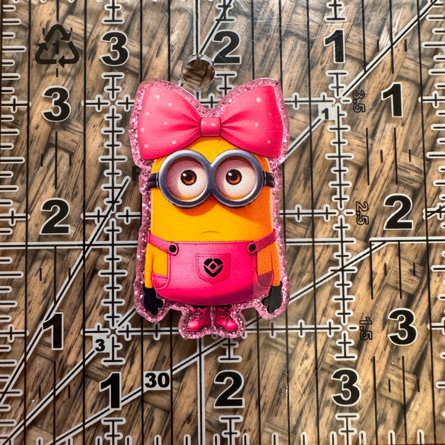 Minion Girl Acrylic Flatback, Planar, Cabochon, Single Pc.