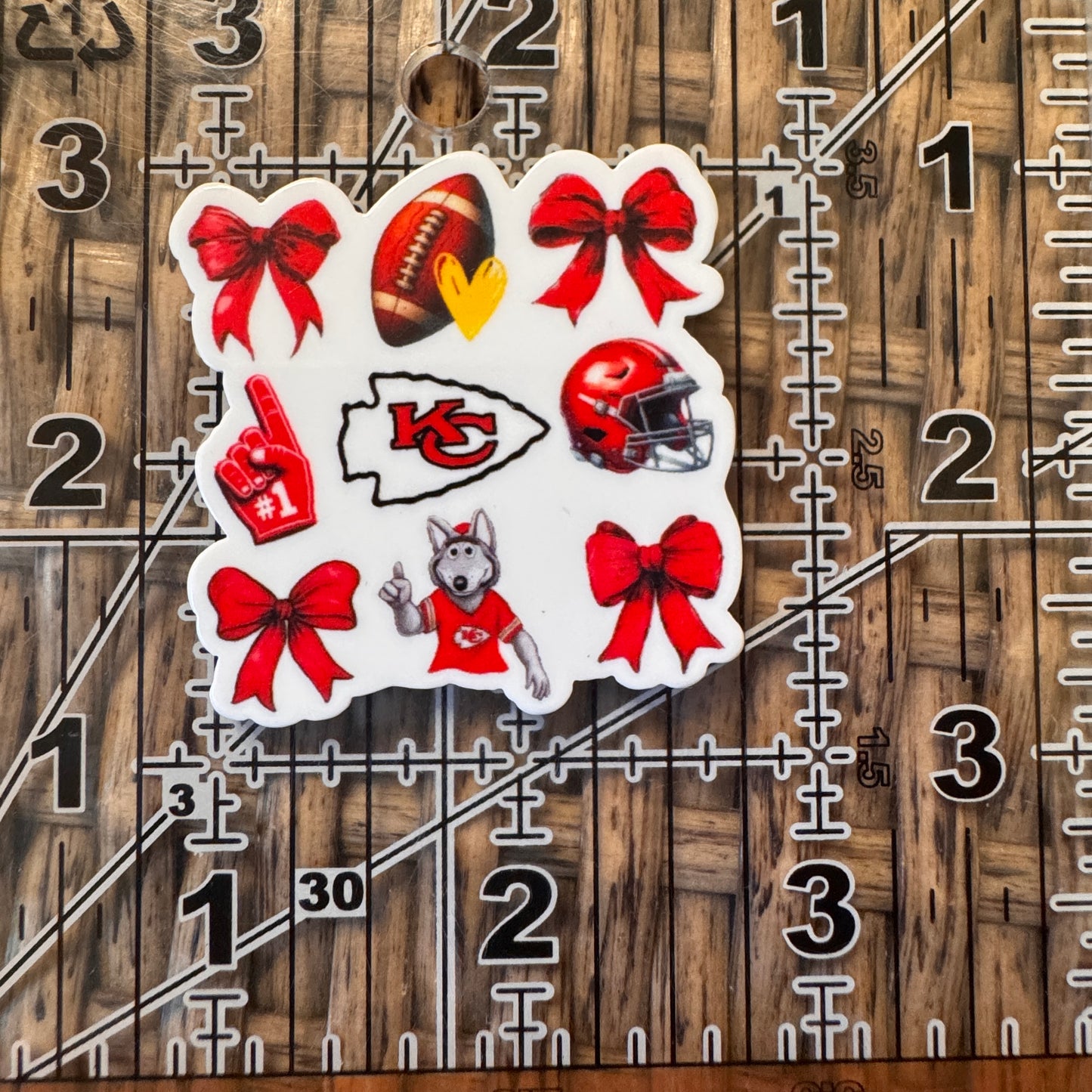 Kc Chiefs Flatback, Planar, Cabochon, Single Pc.