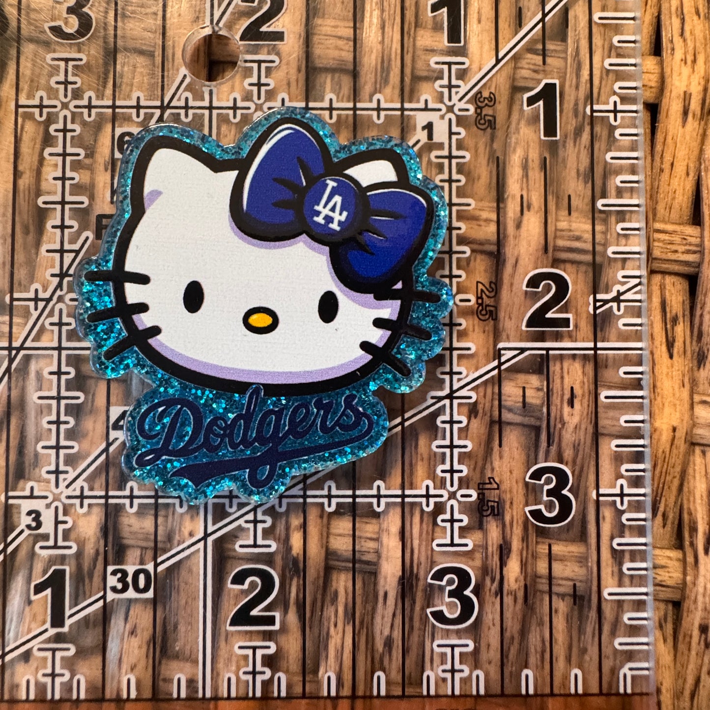 Hello Kitty LA Dodgers Acrylic Flatback, Planar, Cabochon, Single Pc.