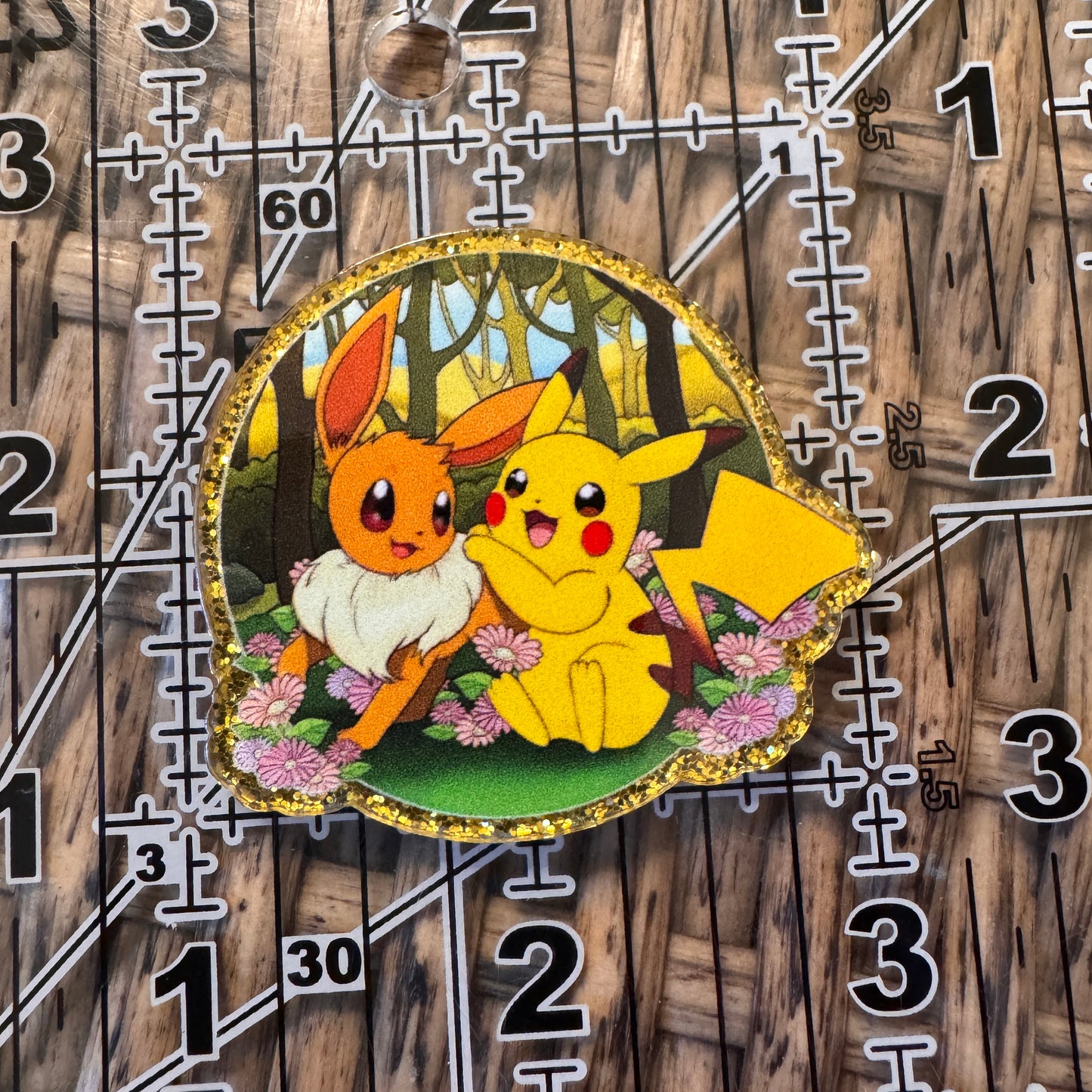 Pokemon and friend Acrylic Flatback, Planar, Cabochon, Single Pc.
