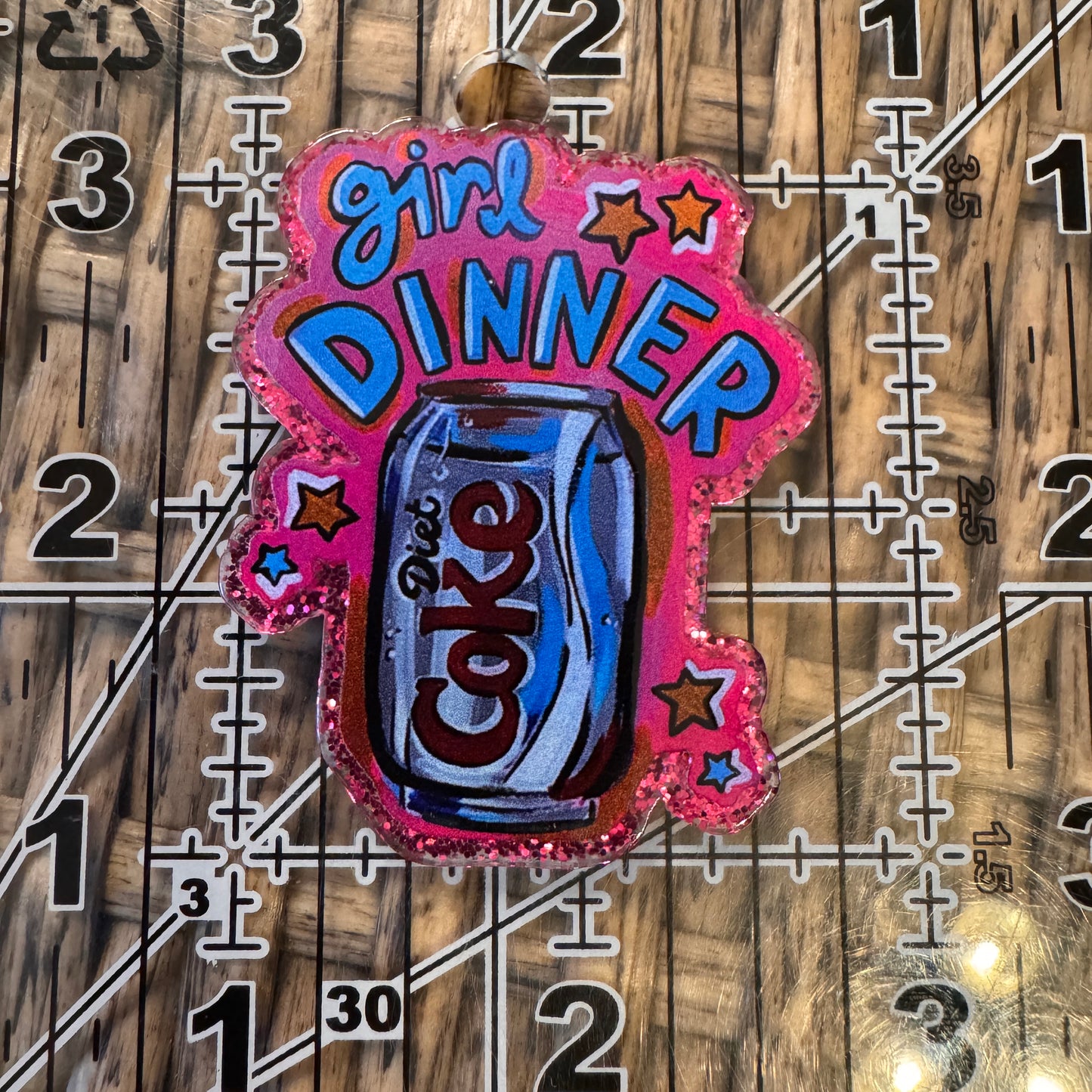 Diet Coke Girl Dinner Acrylic Flatback, Planar, Cabochon, Single Pc.