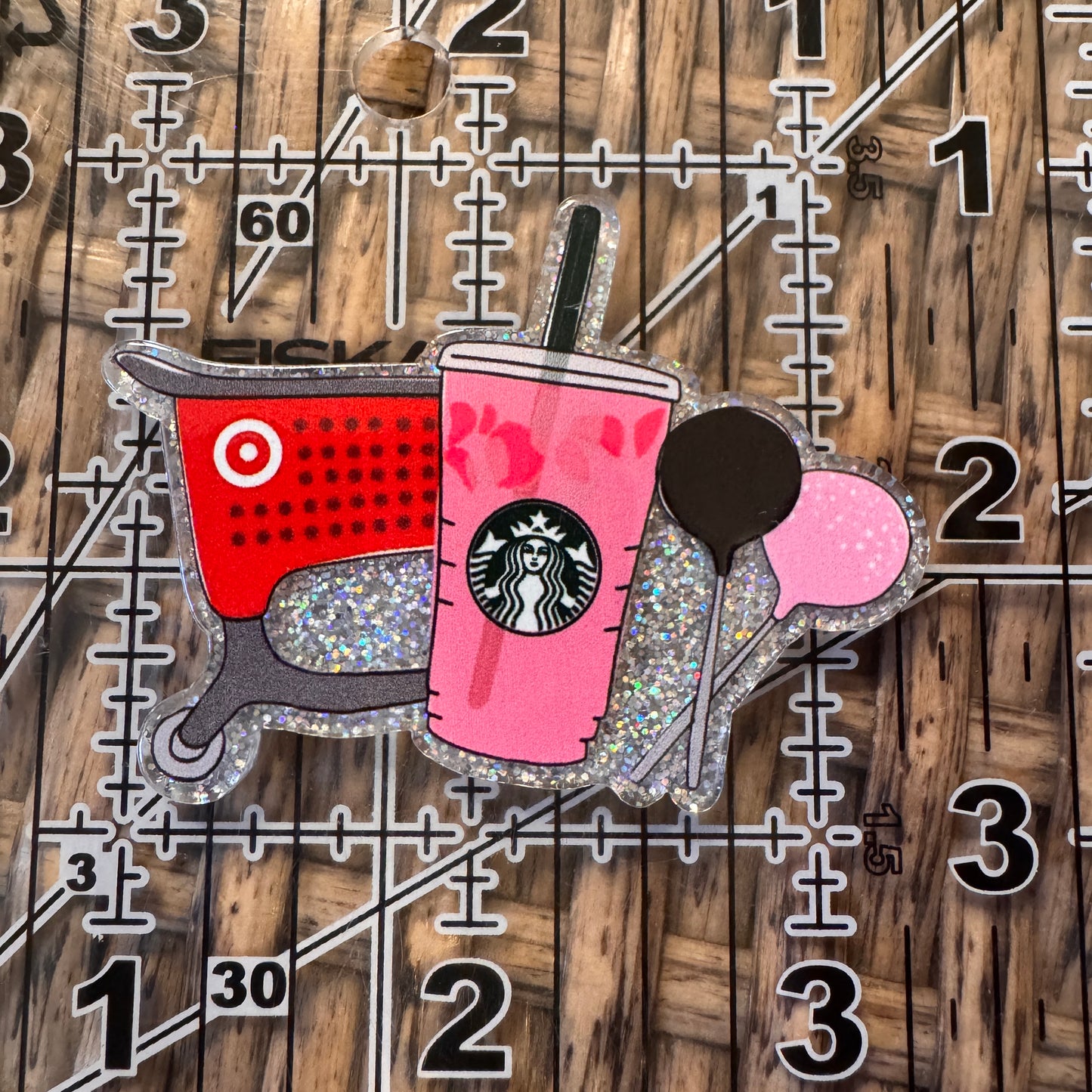 Target and Starbucks Acrylic Flatback, Planar, Cabochon, Single Pc.