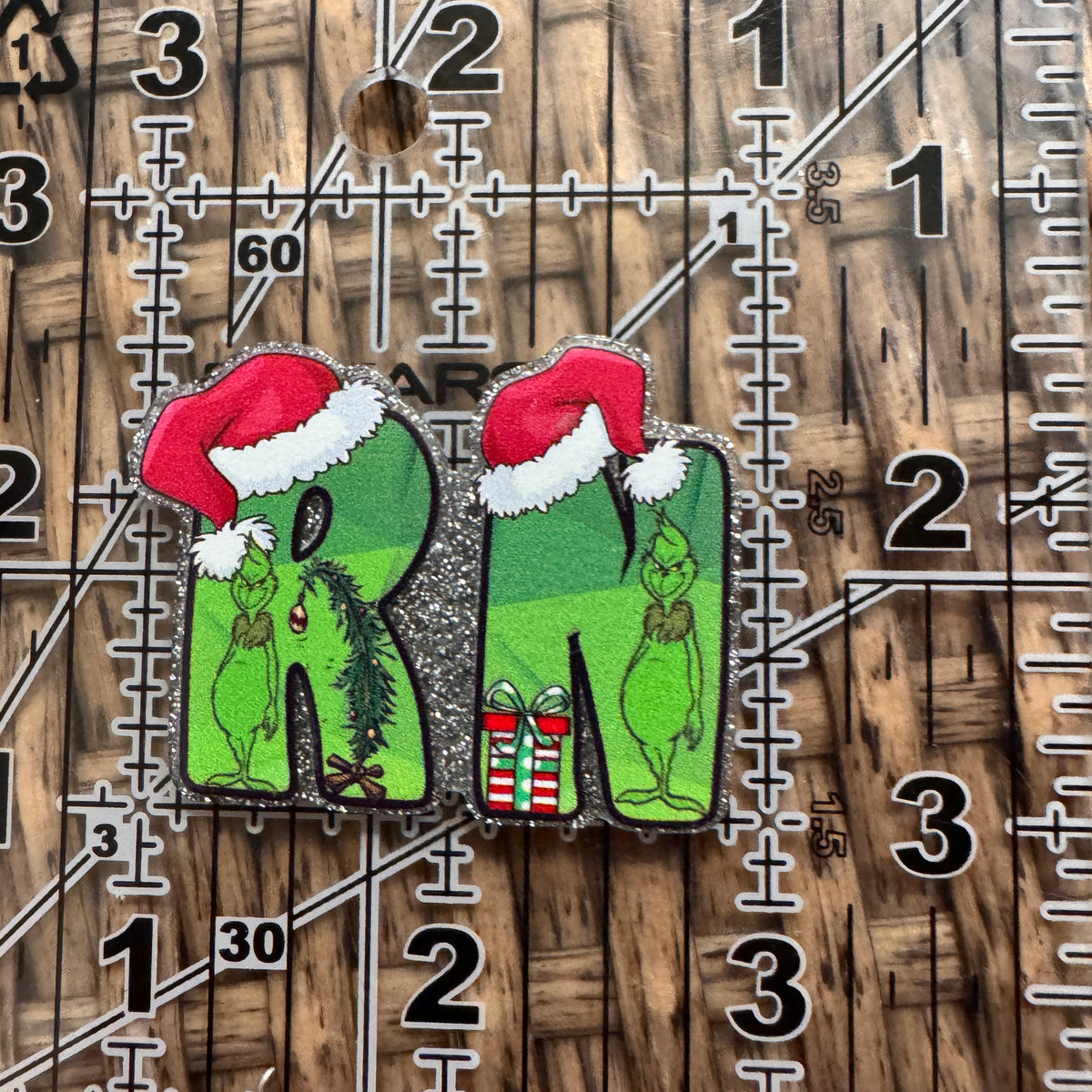 Acrylic Flatback Craft Embellishment Christmas RN Grinch