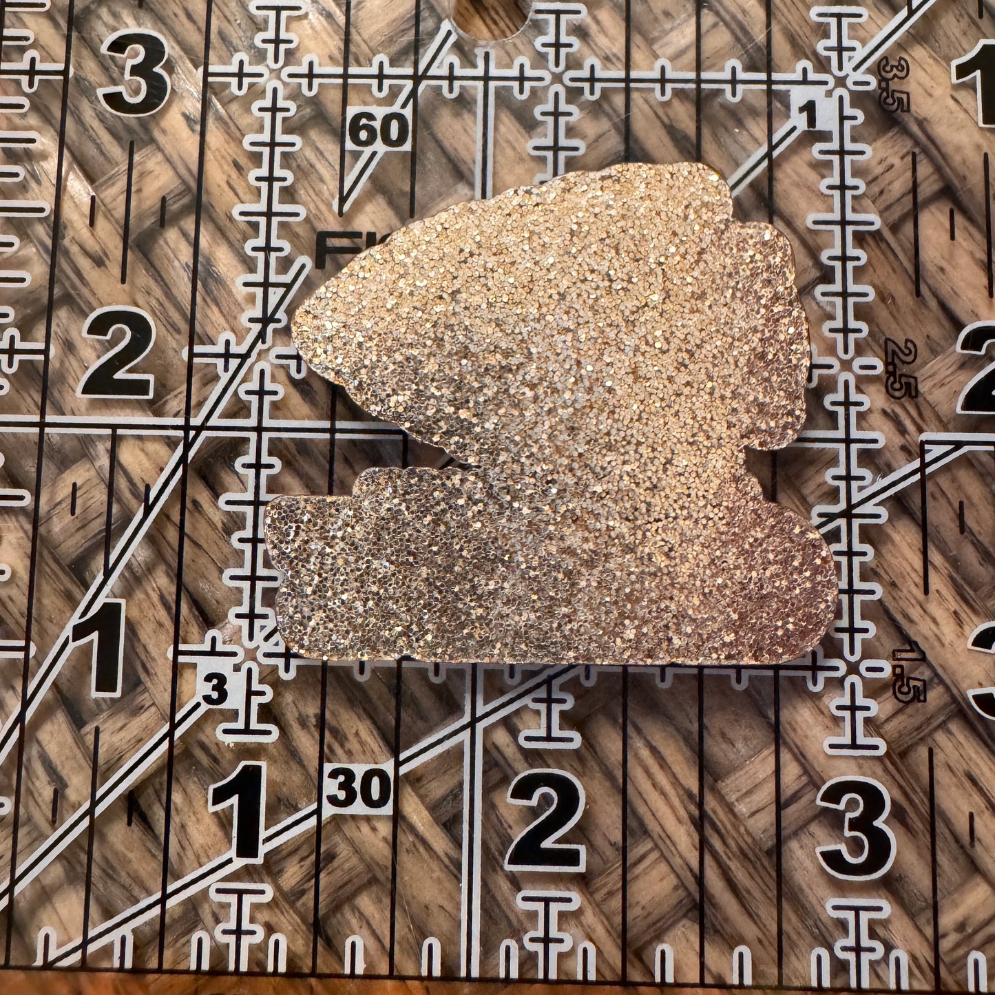 KC Chiefs Acrylic Flatback, Planar, Cabochon, Single Pc. Faded words