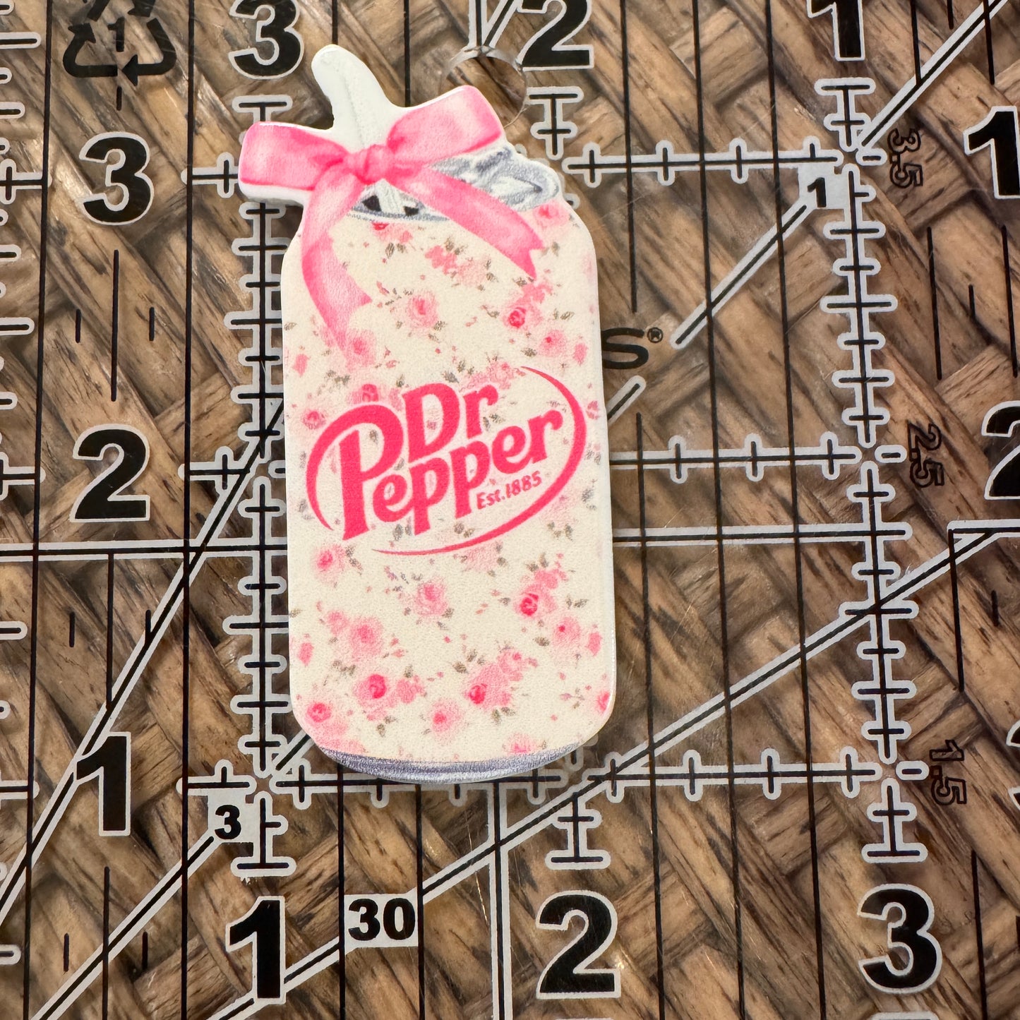 Dr Pepper Acrylic Flatback, Planar, Cabochon, Single Pc. Faded words