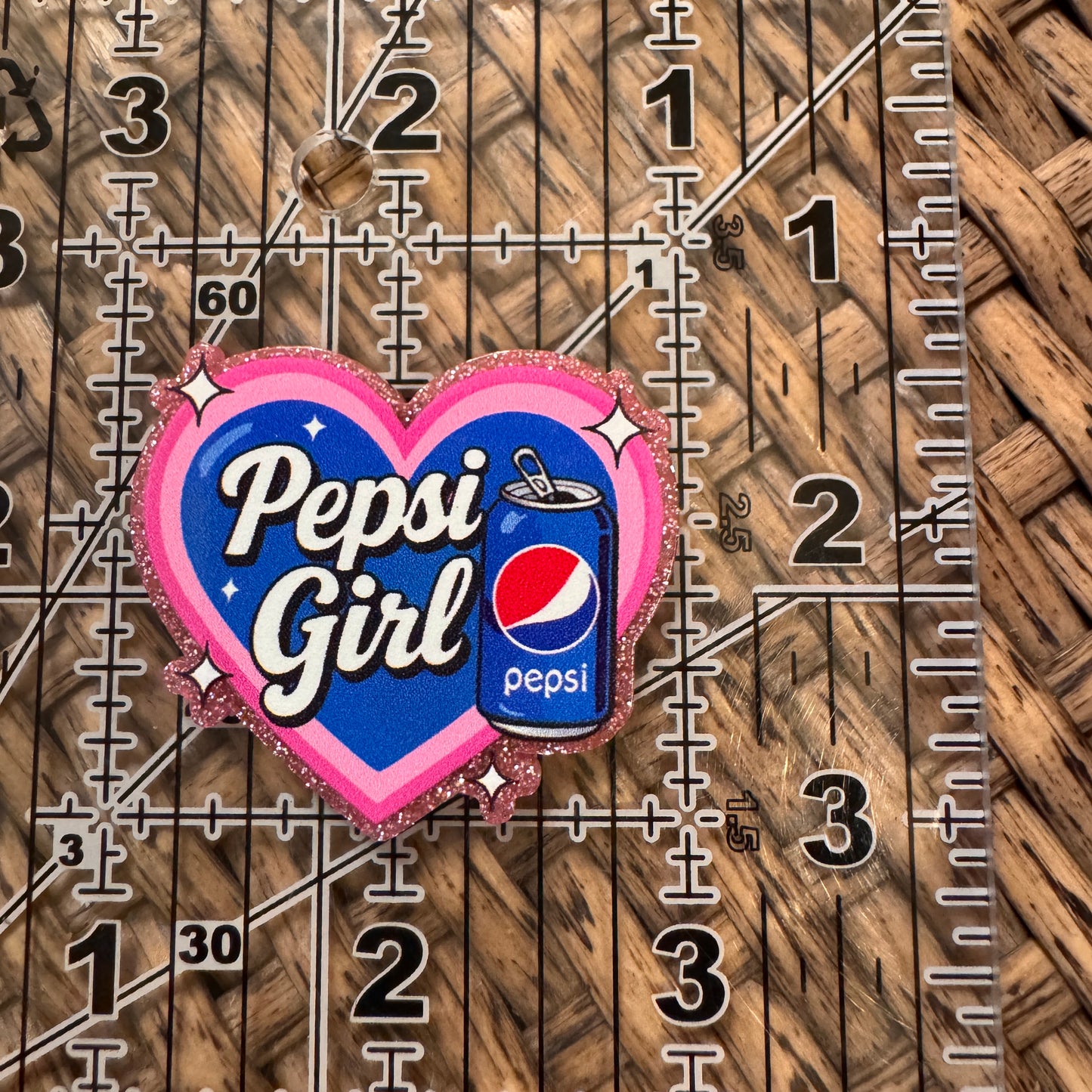 Pepsi Girl Acrylic Flatback, Planar, Cabochon, Single Pc.