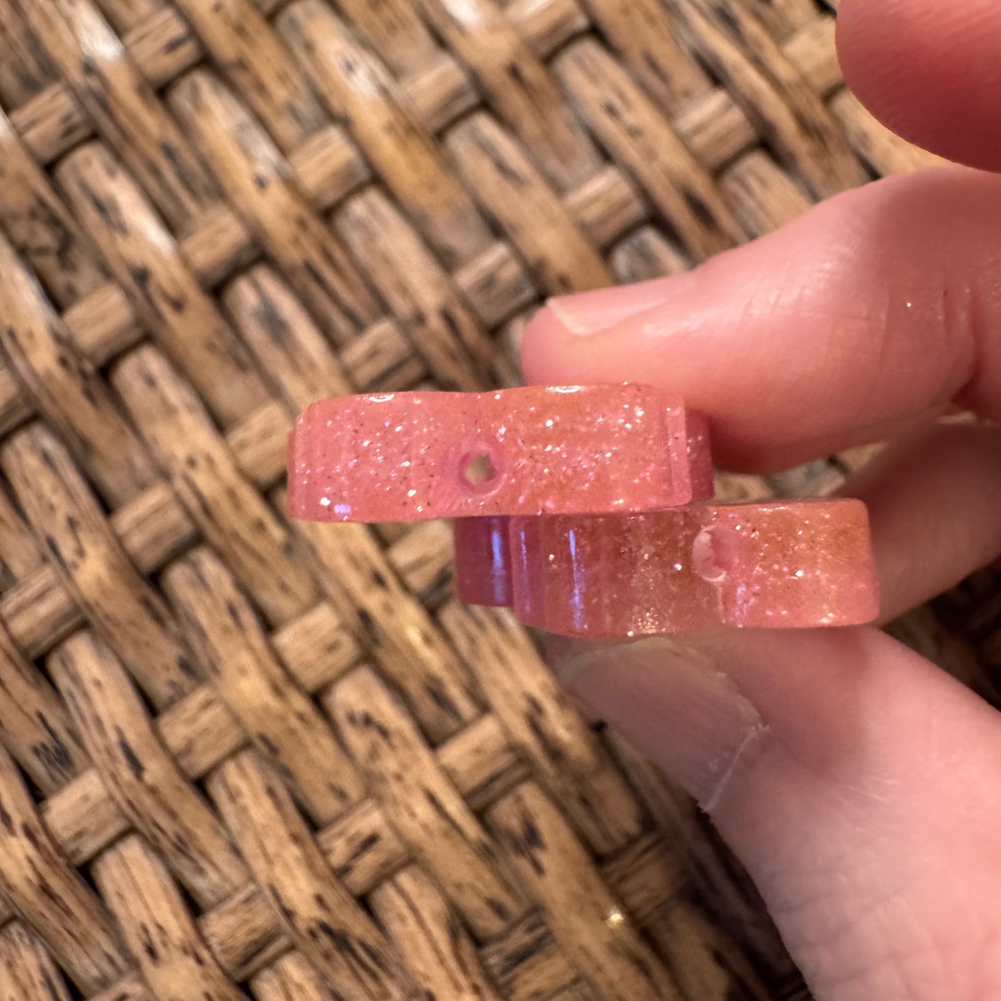 Cherry Angel Small Acrylic Focal Bead Set of Two – Double-Sided Image Charms for Beadable Pens, Badge Reels, Keychains, Jewelry, Junk Cases