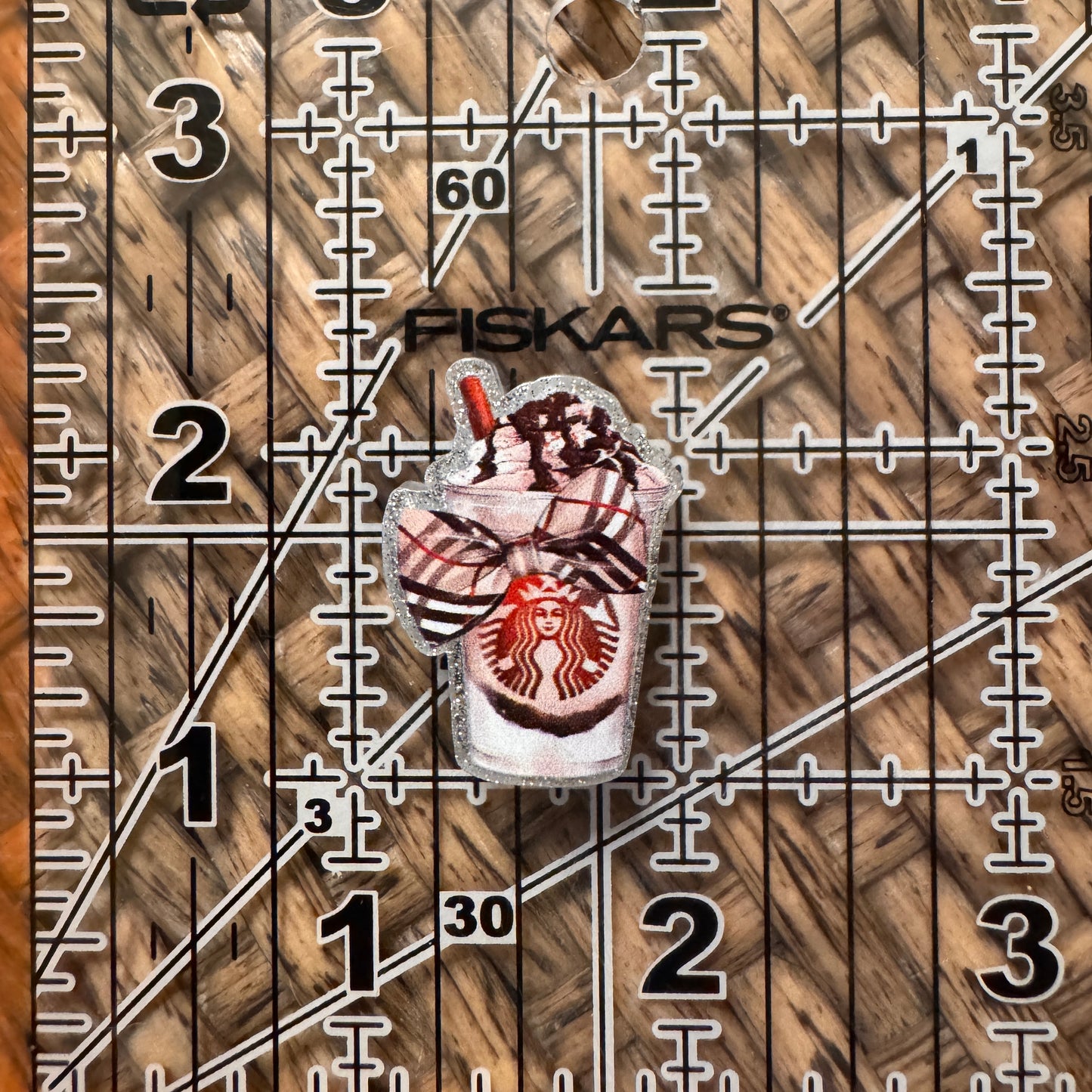 Starbucks Coffee Small Acrylic Focal Bead Set of Two – Double-Sided Image Charms for Beadable Pens, Badge Reels, Keychains, Jewelry, Junk Cases