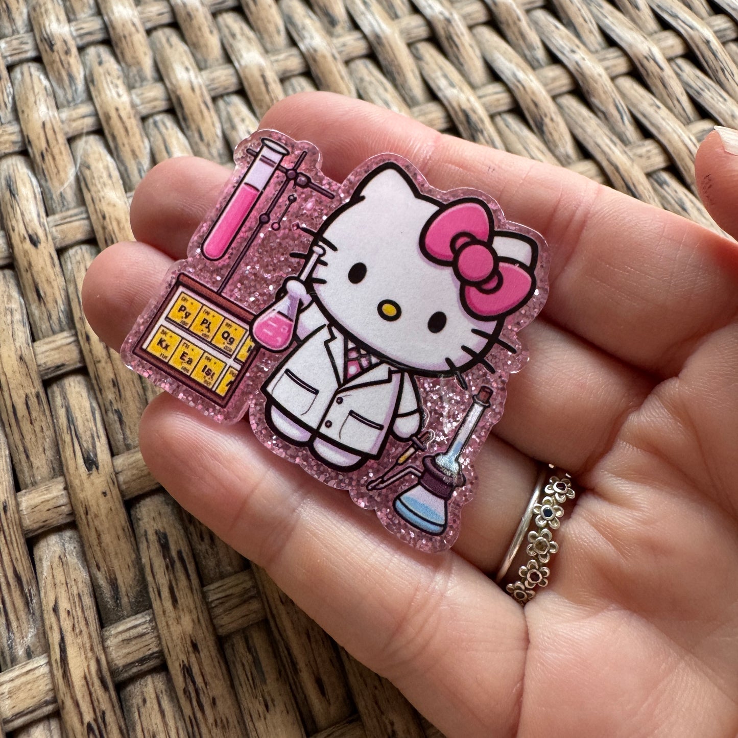 HELLO KITTY Lab Scientist Flatback, Planar, Cabochon, Single Pc.