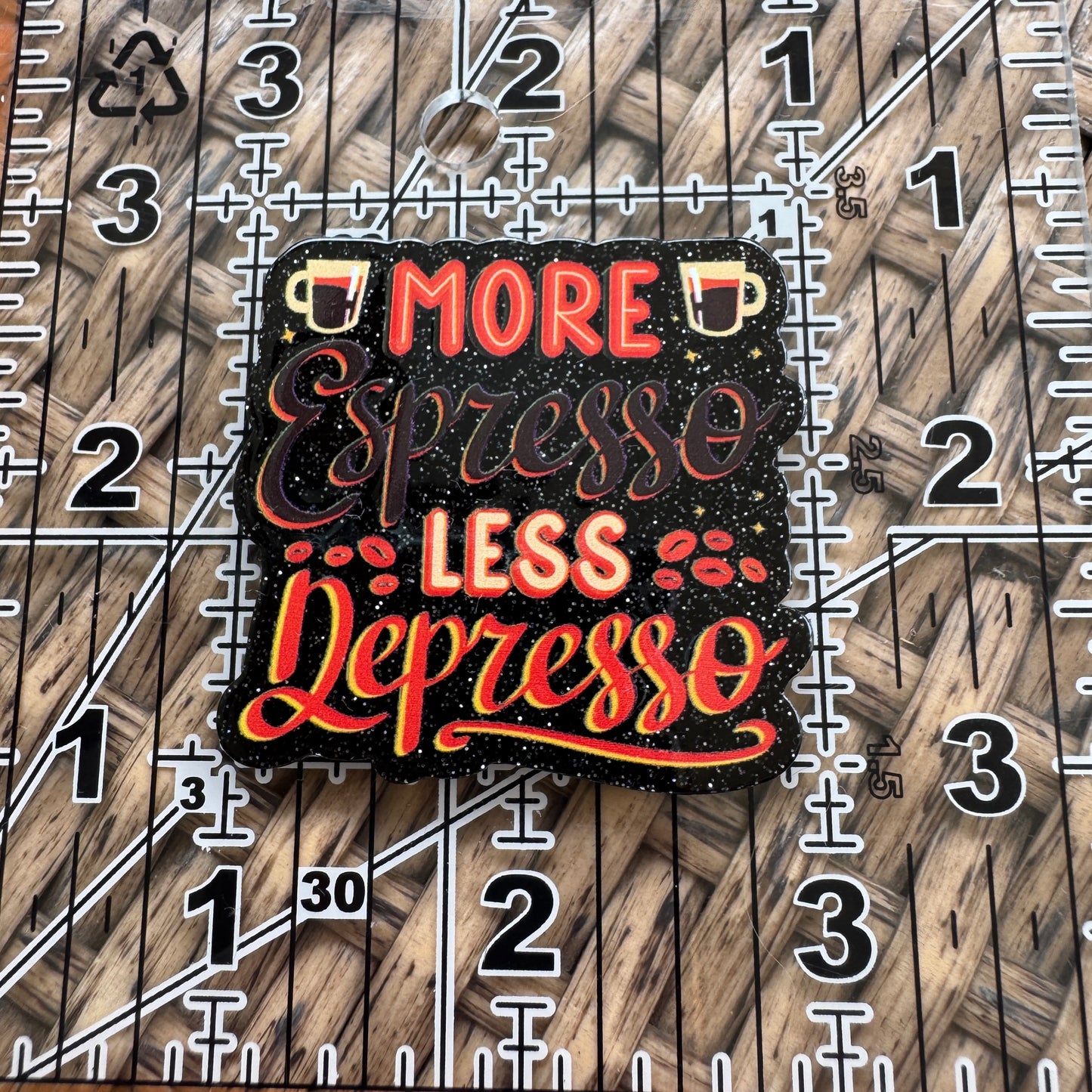 More Espresso, Glitter Flatback,  Planar, Cabochon, Single Pc