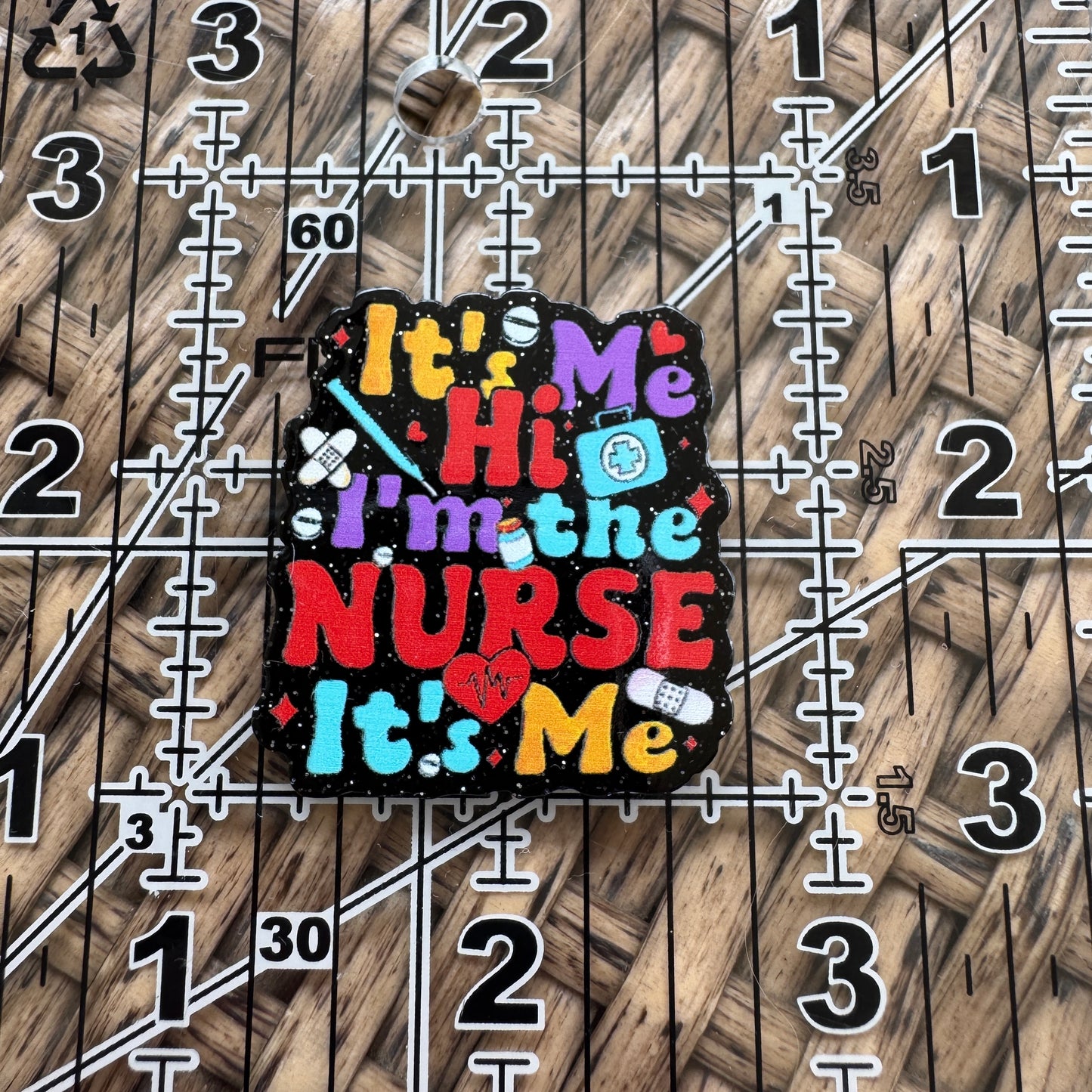 It's Me, I'm the Nurse it's me, Glitter Flatback,  Planar, Cabochon, Single Pc