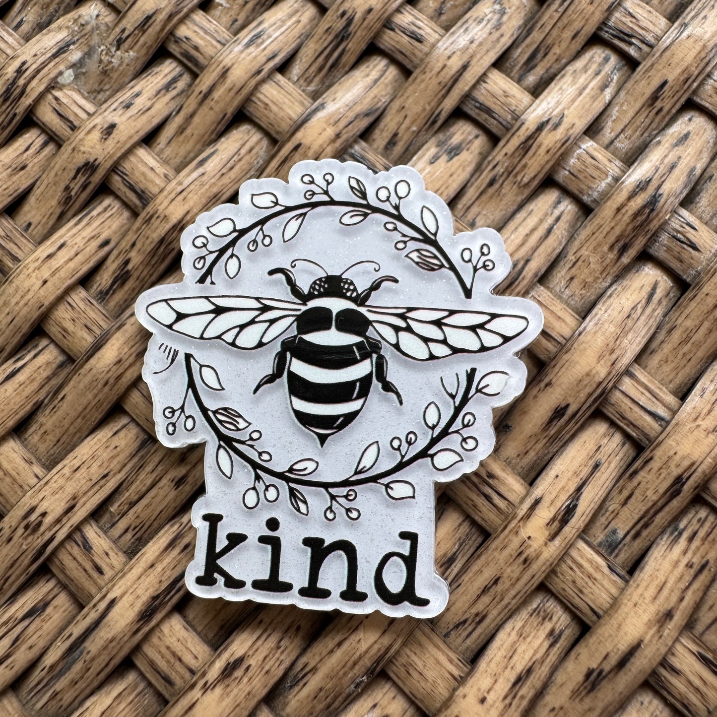Be Kind, Glitter Flatback,  Planar, Cabochon, Single Pc