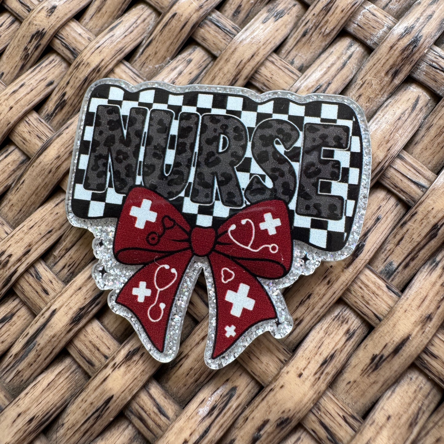 Nurse, Medical, Glitter Flatback,  Planar, Cabochon, Single Pc