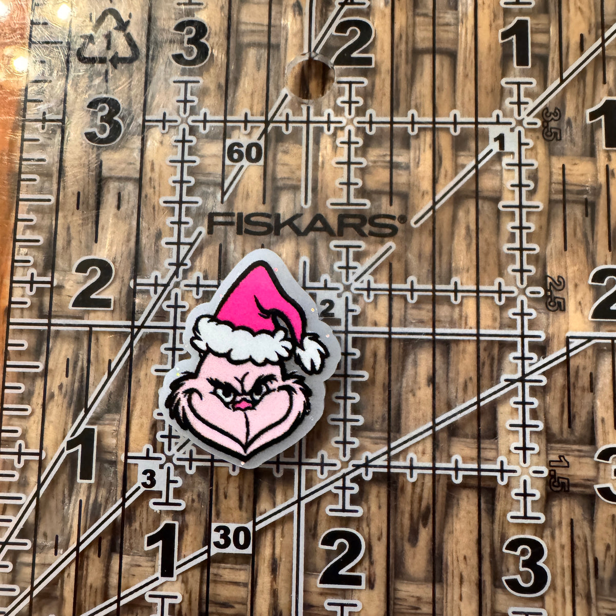 MINI Acrylic Flatback Craft Embellishment - Pink Grinch Mini