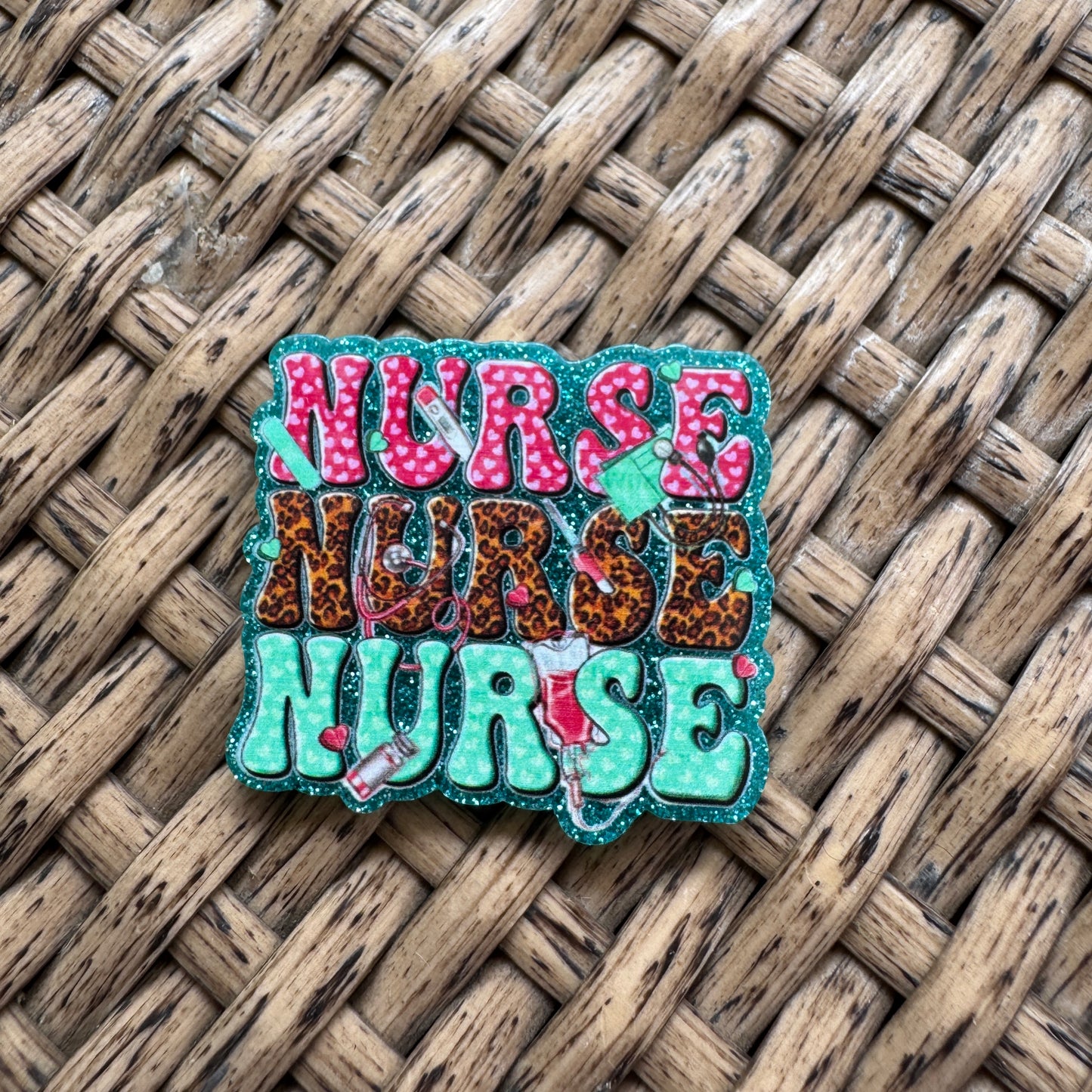 Nurse, Medical,Glitter Flatback,  Planar, Cabochon, Single Pc