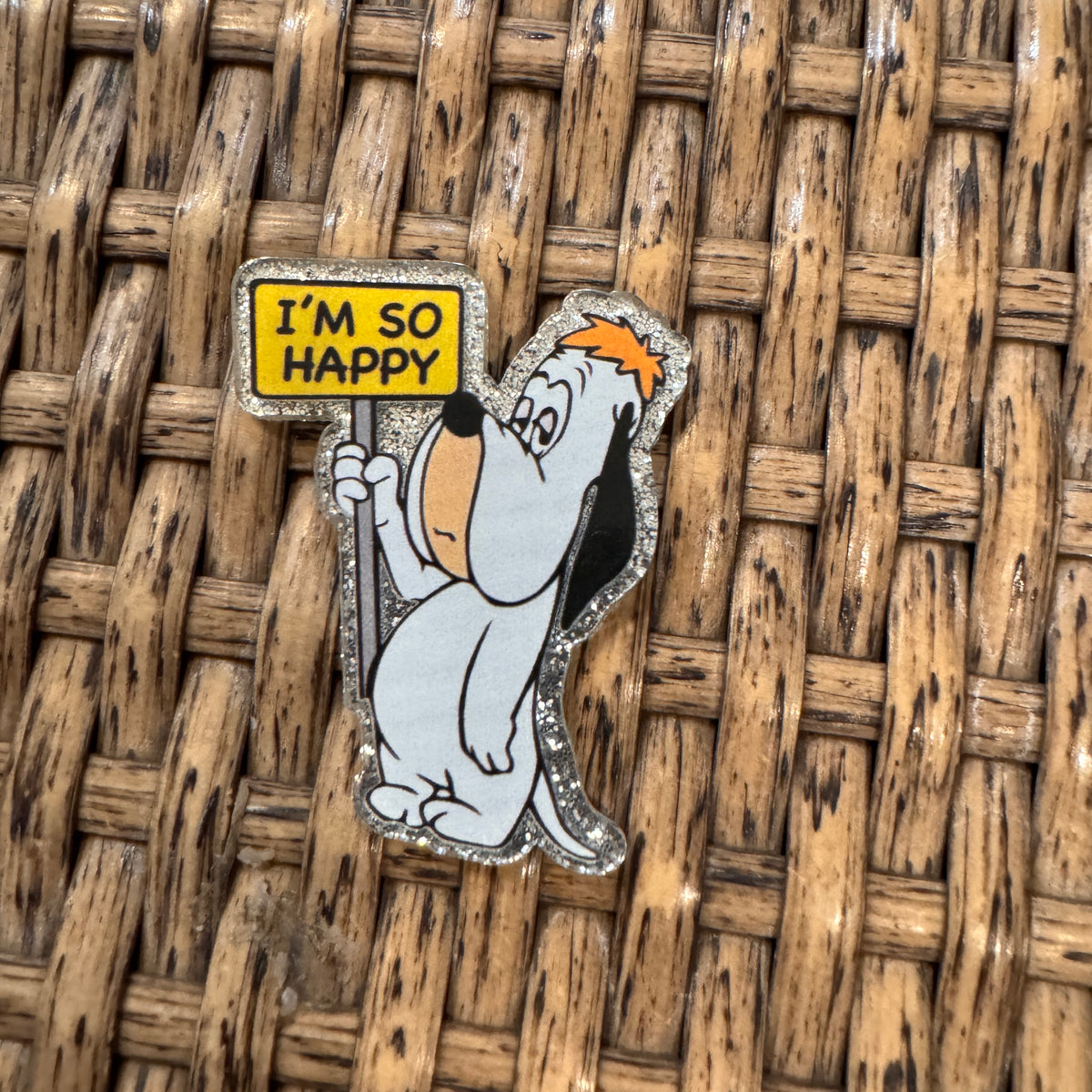 Acrylic Flatback Craft Embellishment - Im so Happy Dog