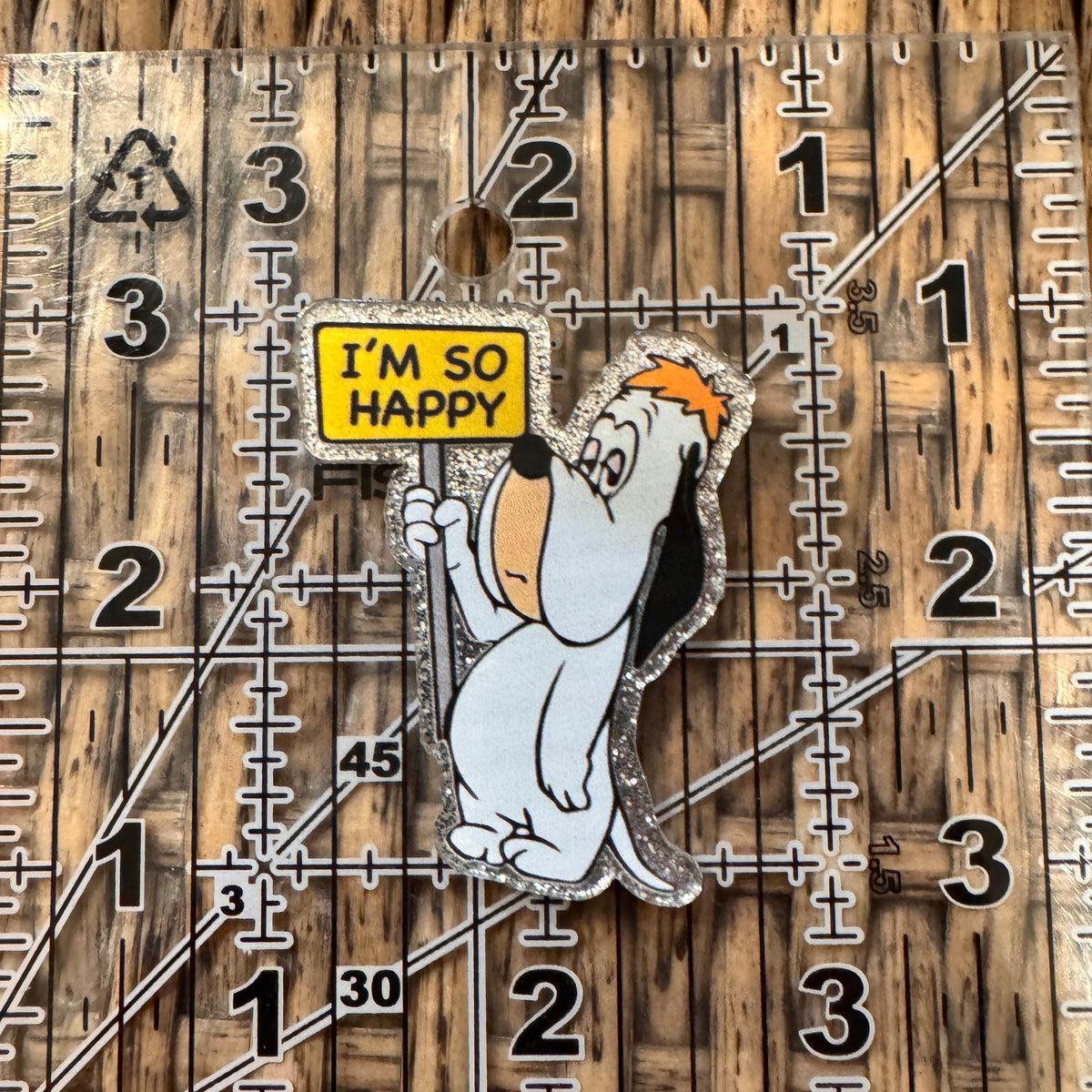 Acrylic Flatback Craft Embellishment - Im so Happy Dog