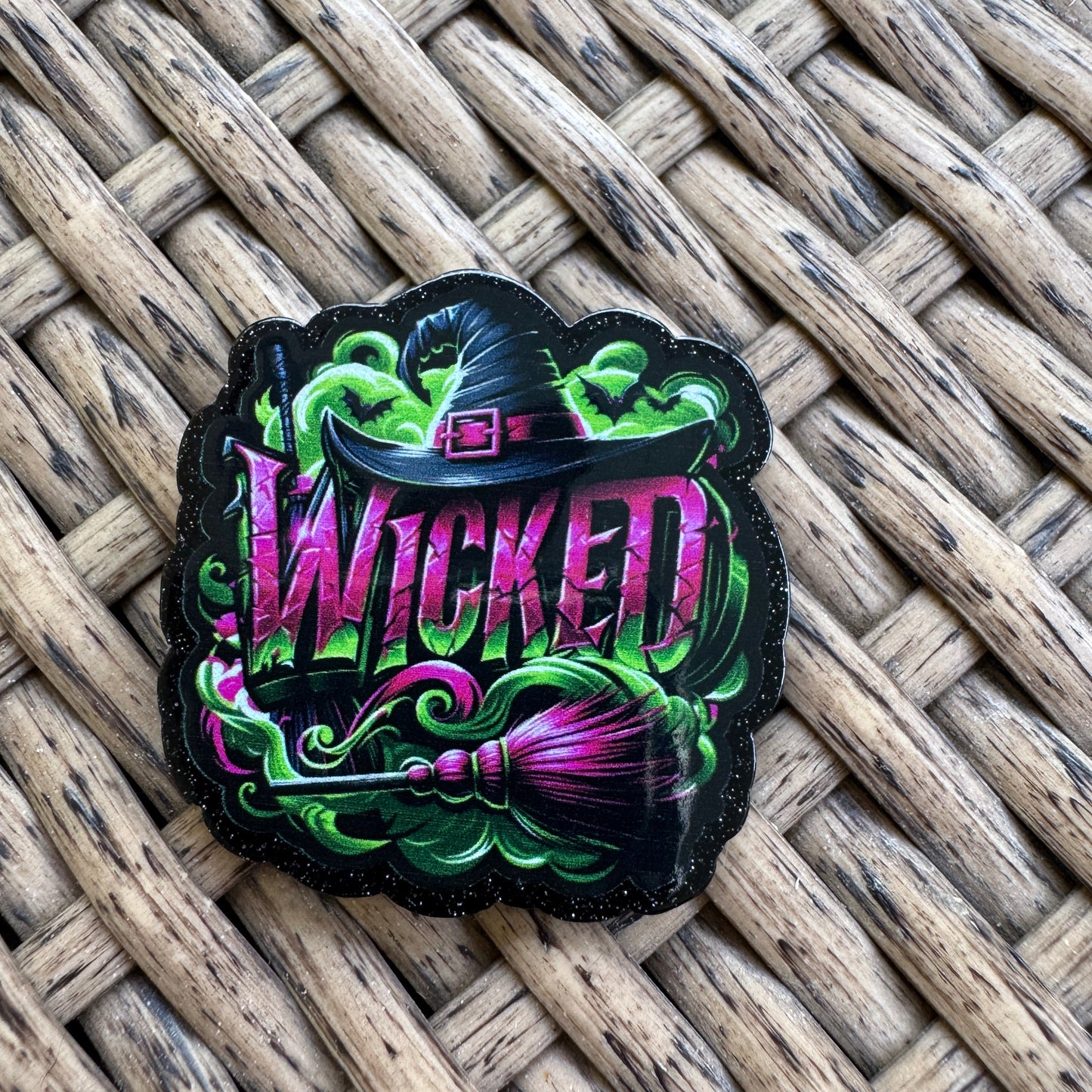 Wicked, , Glitter Flatback,  Planar, Cabochon, Single Pc