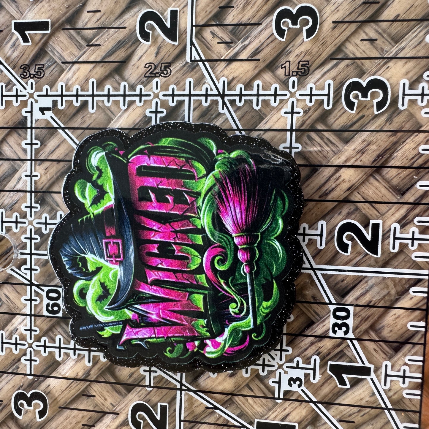 Wicked, , Glitter Flatback,  Planar, Cabochon, Single Pc