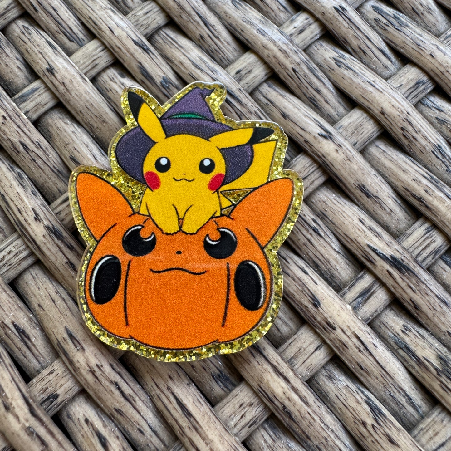 Pikachu, Glitter Flatback,  Planar, Cabochon, Single Pc