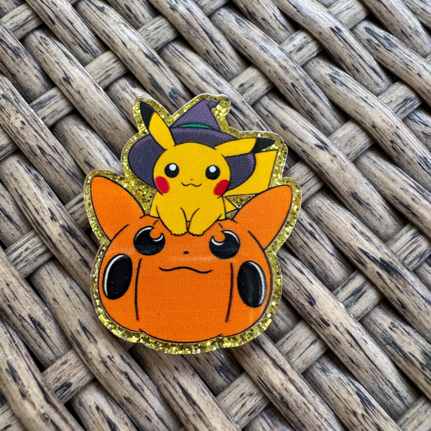 Pikachu, Glitter Flatback,  Planar, Cabochon, Single Pc
