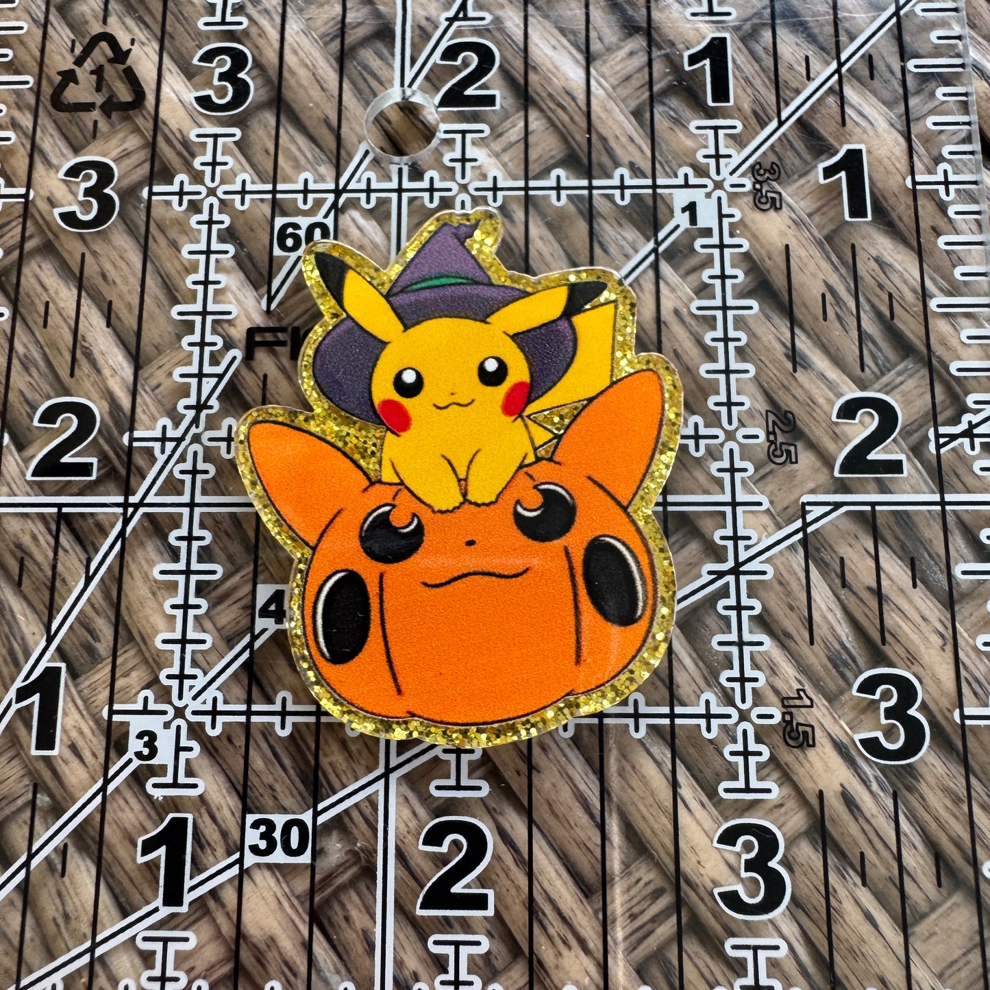 Pikachu, Glitter Flatback,  Planar, Cabochon, Single Pc