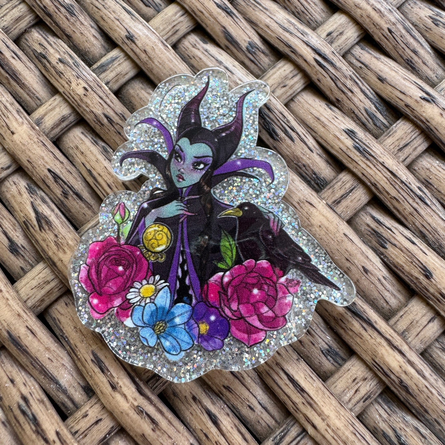 Evil Queen, Glitter Flatback,  Planar, Cabochon, Single Pc