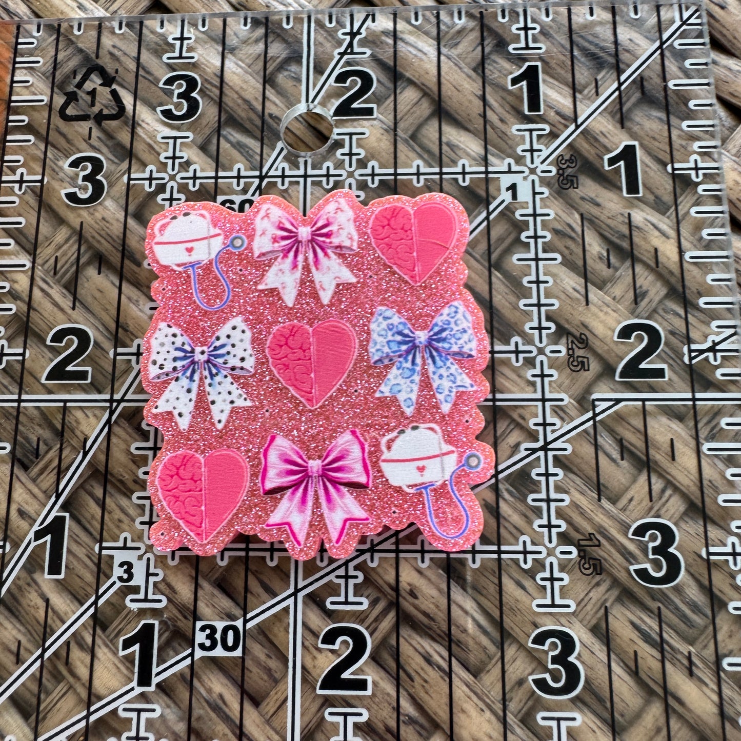Nurse Supplies and Bows, Medical, Glitter Flatback,  Planar, Cabochon, Single Pc