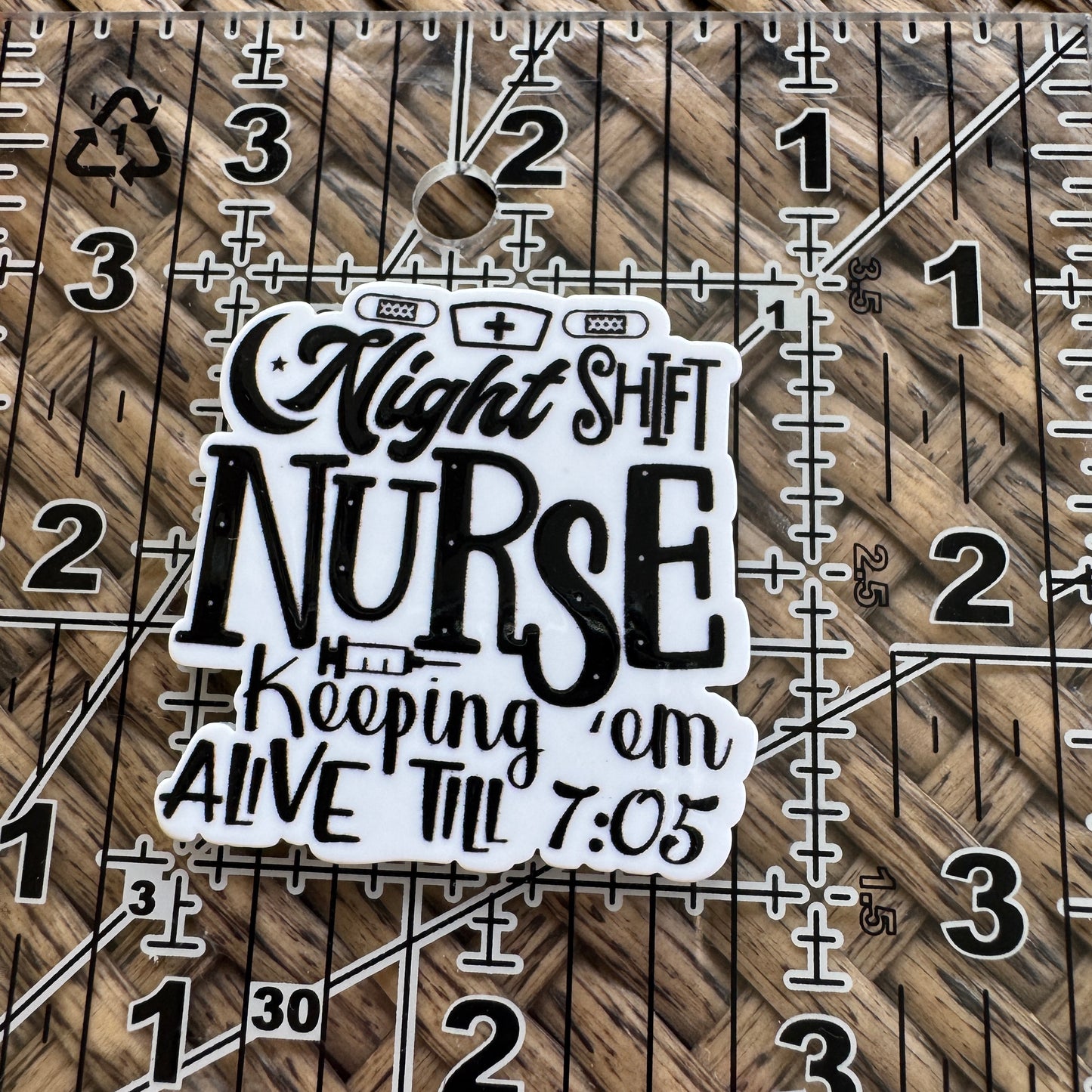 Night Shift, Medical, Glitter Flatback,  Planar, Cabochon, Single Pc