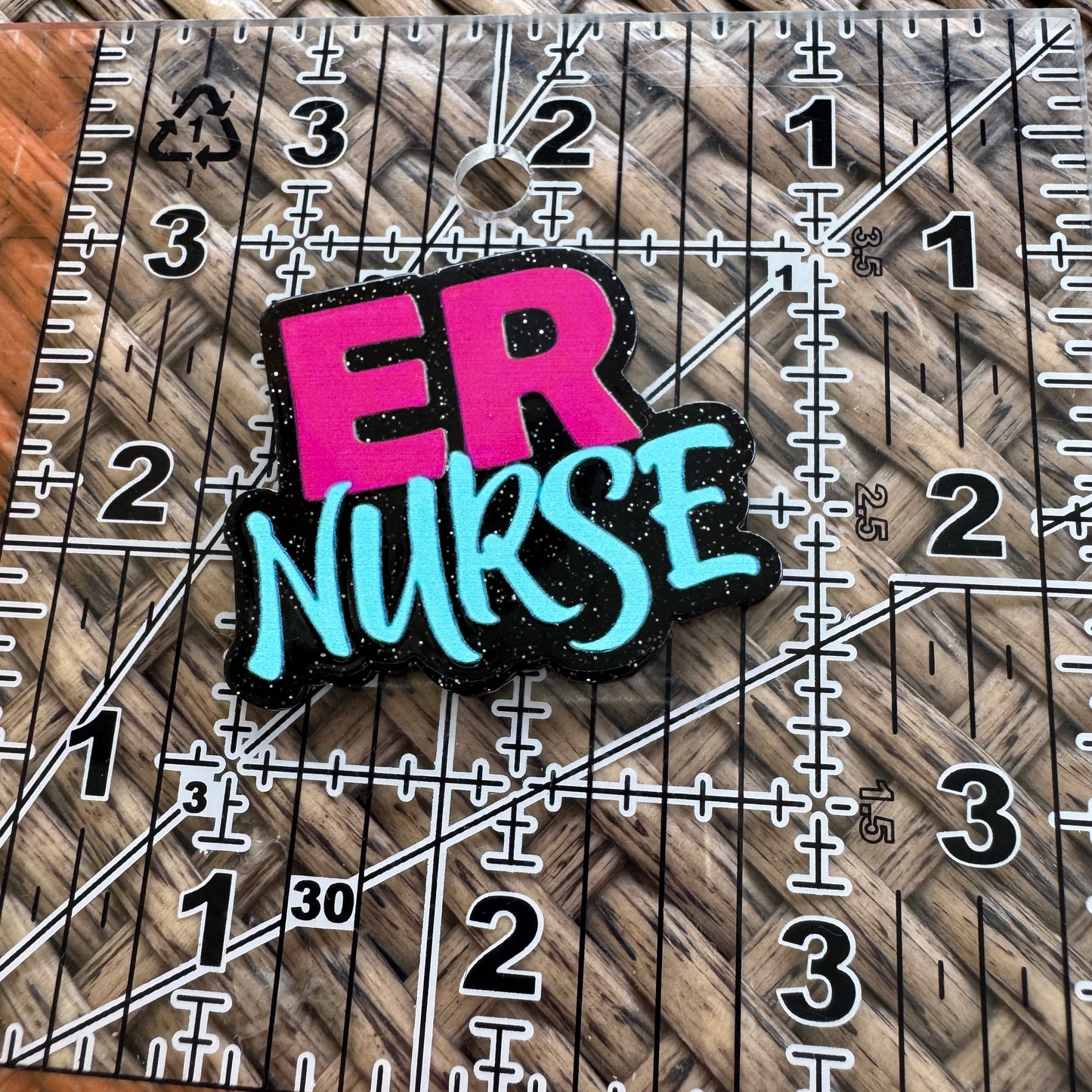 NP, Scrubs, Medical, Glitter Flatback,  Planar, Cabochon, Single Pc