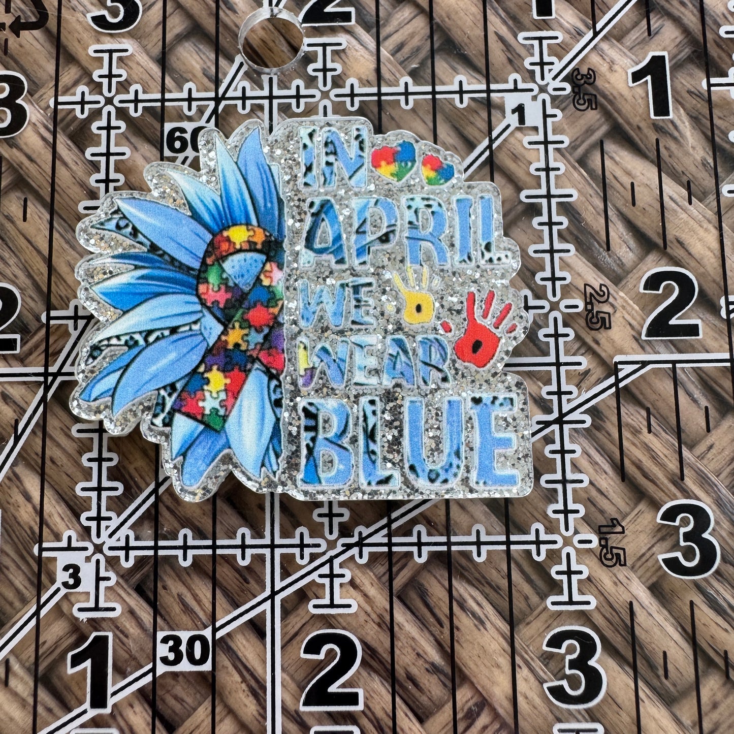 Im April We Wear Blue, Flatback,  Planar, Cabochon, Single Pc