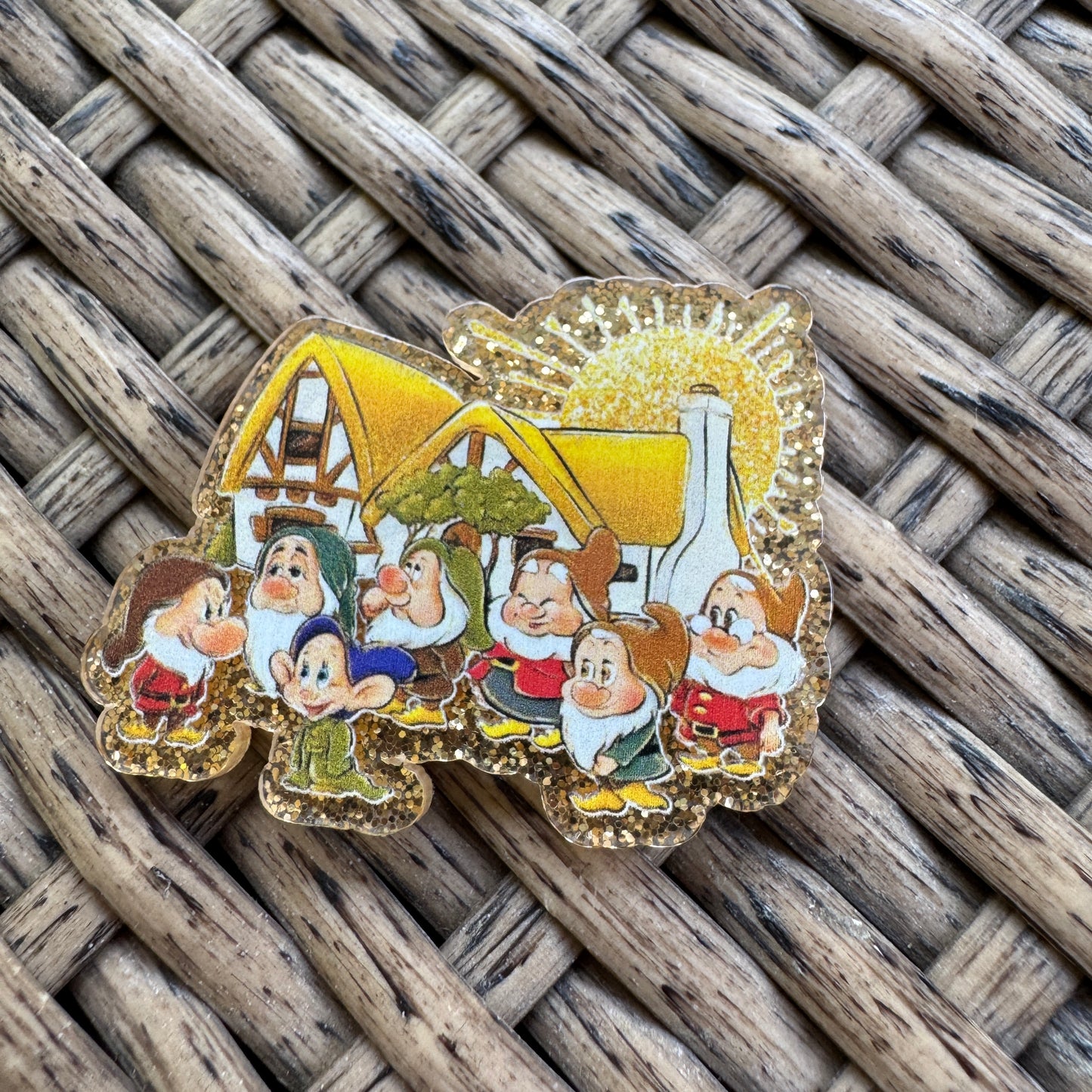 7 Dwarfs,  Glitter Flatback,  Planar, Cabochon, Single Pc